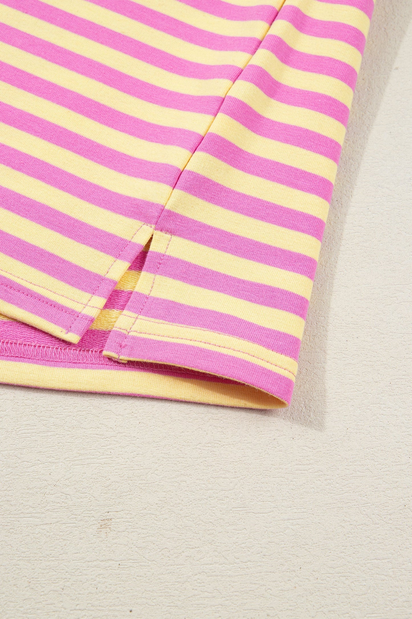 Stripe Terry Knit Top & Shorts Set