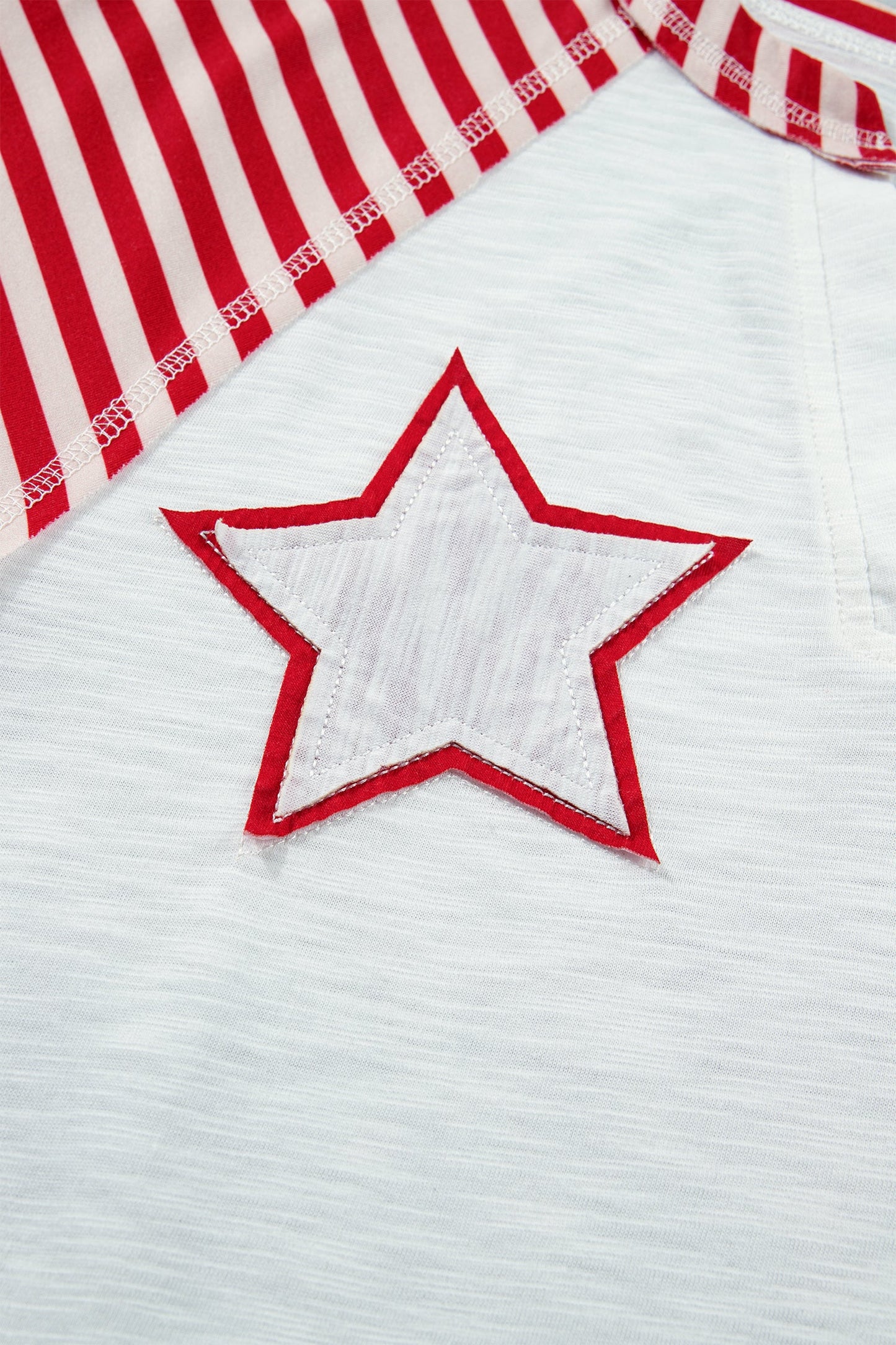 USA Flag Star Patchwork Short Sleeve Top