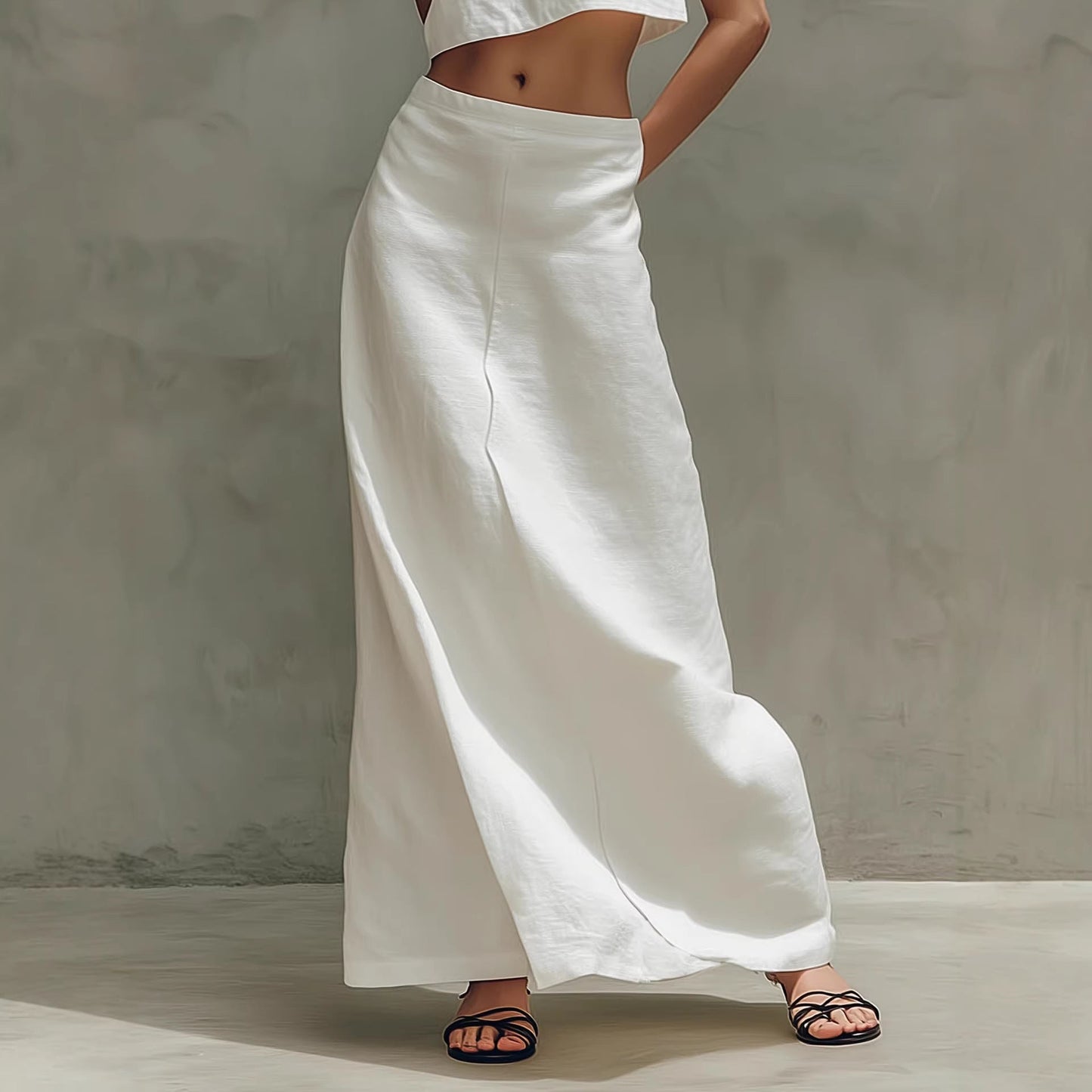 Women's Sleeveless Slimming Maxi Skirt Two-piece Set