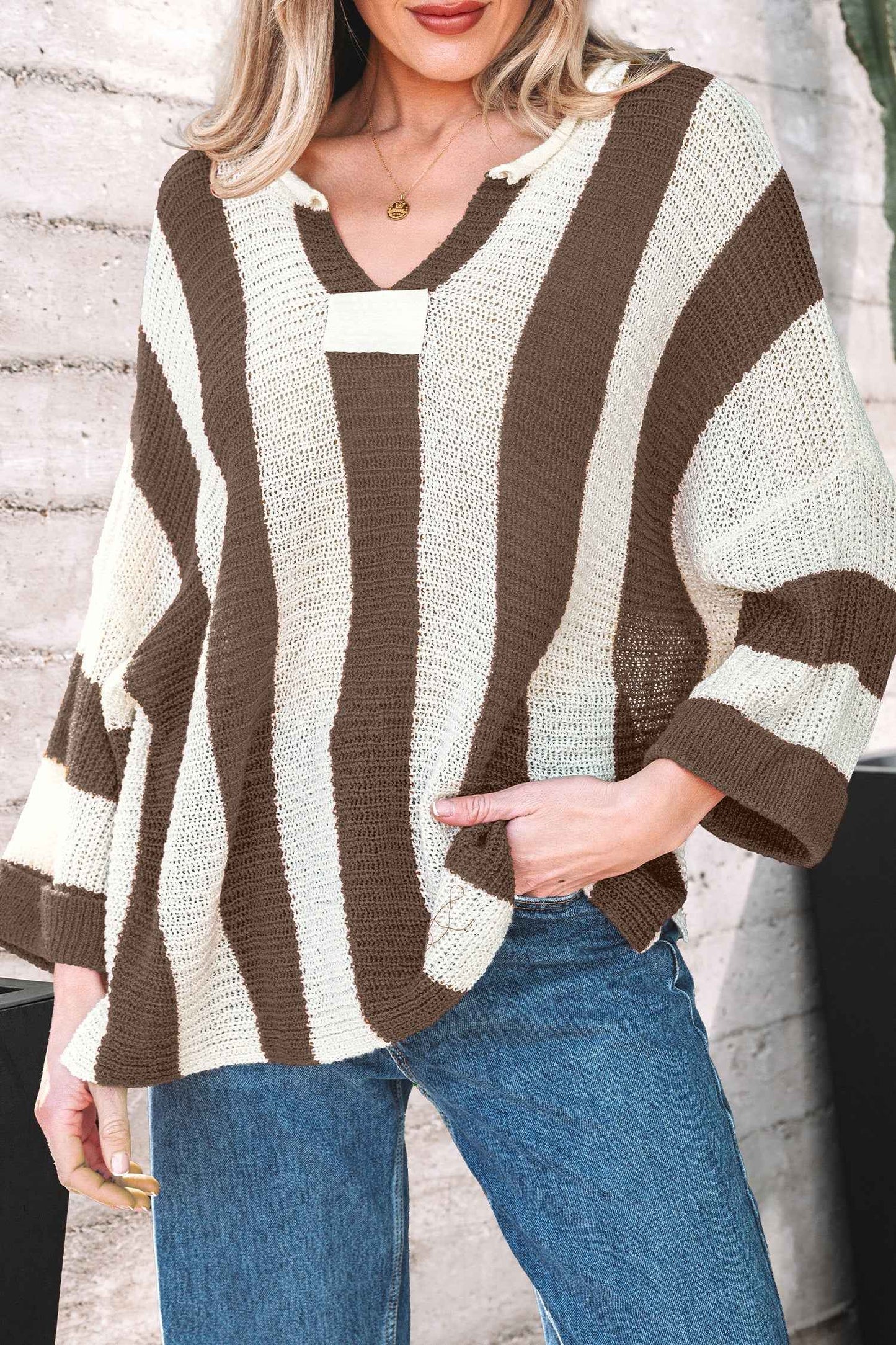 Holland Colorblock Bracelet Sleeve Sweater