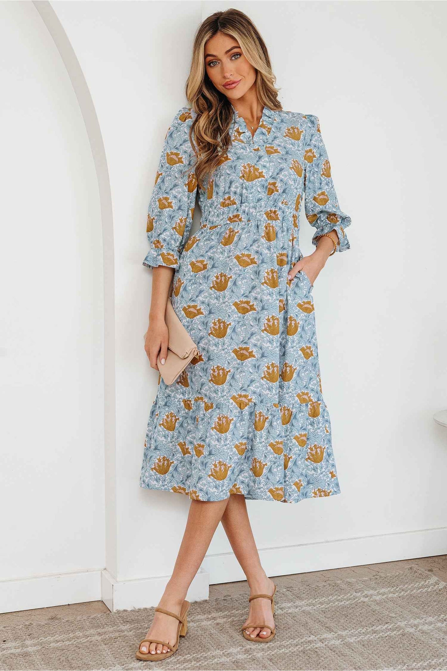 Rosalee Bracelet Sleeve Long Dress