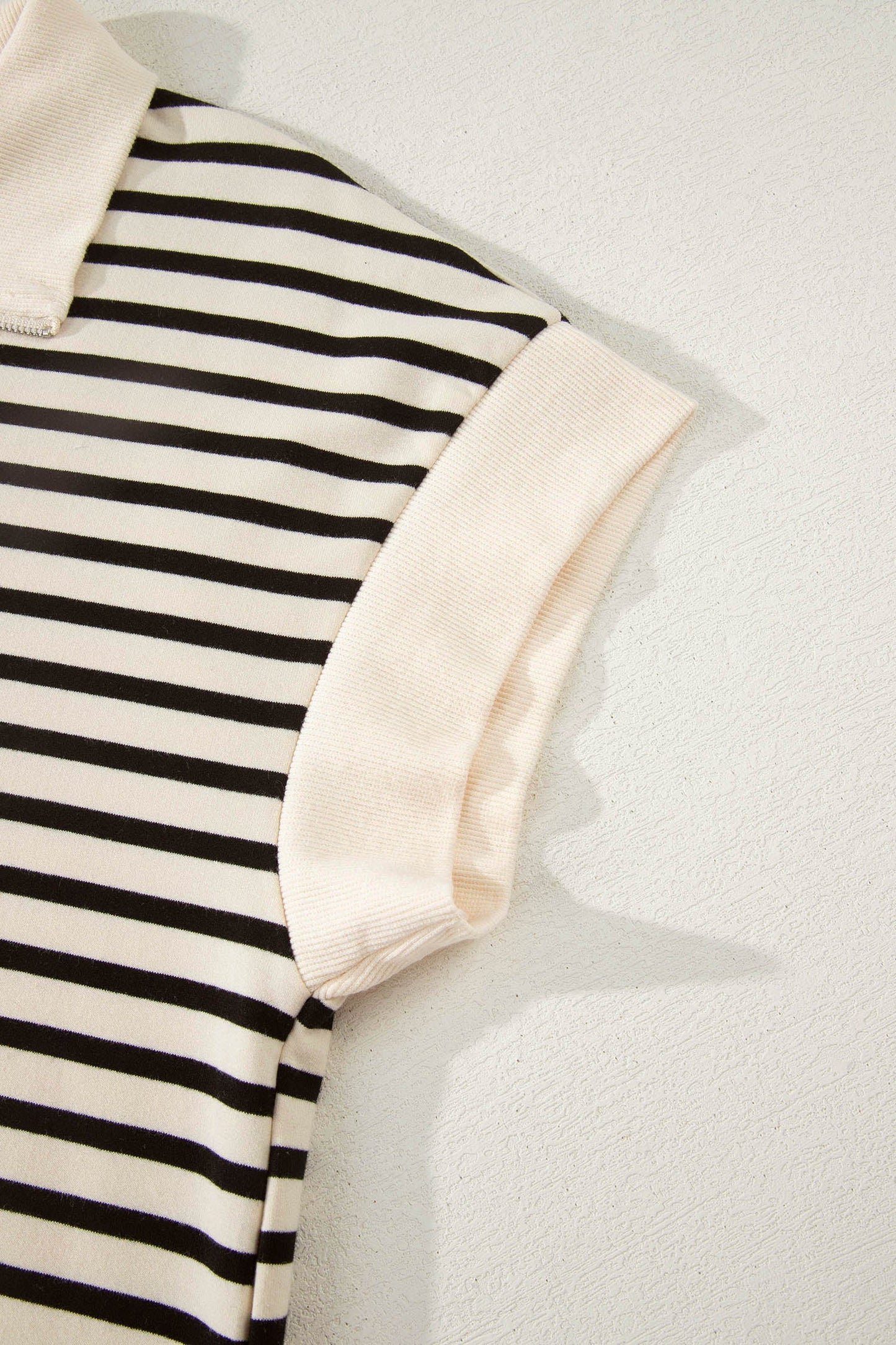 Stripe Colorblock Zip Polo & Drawstring Shorts Set