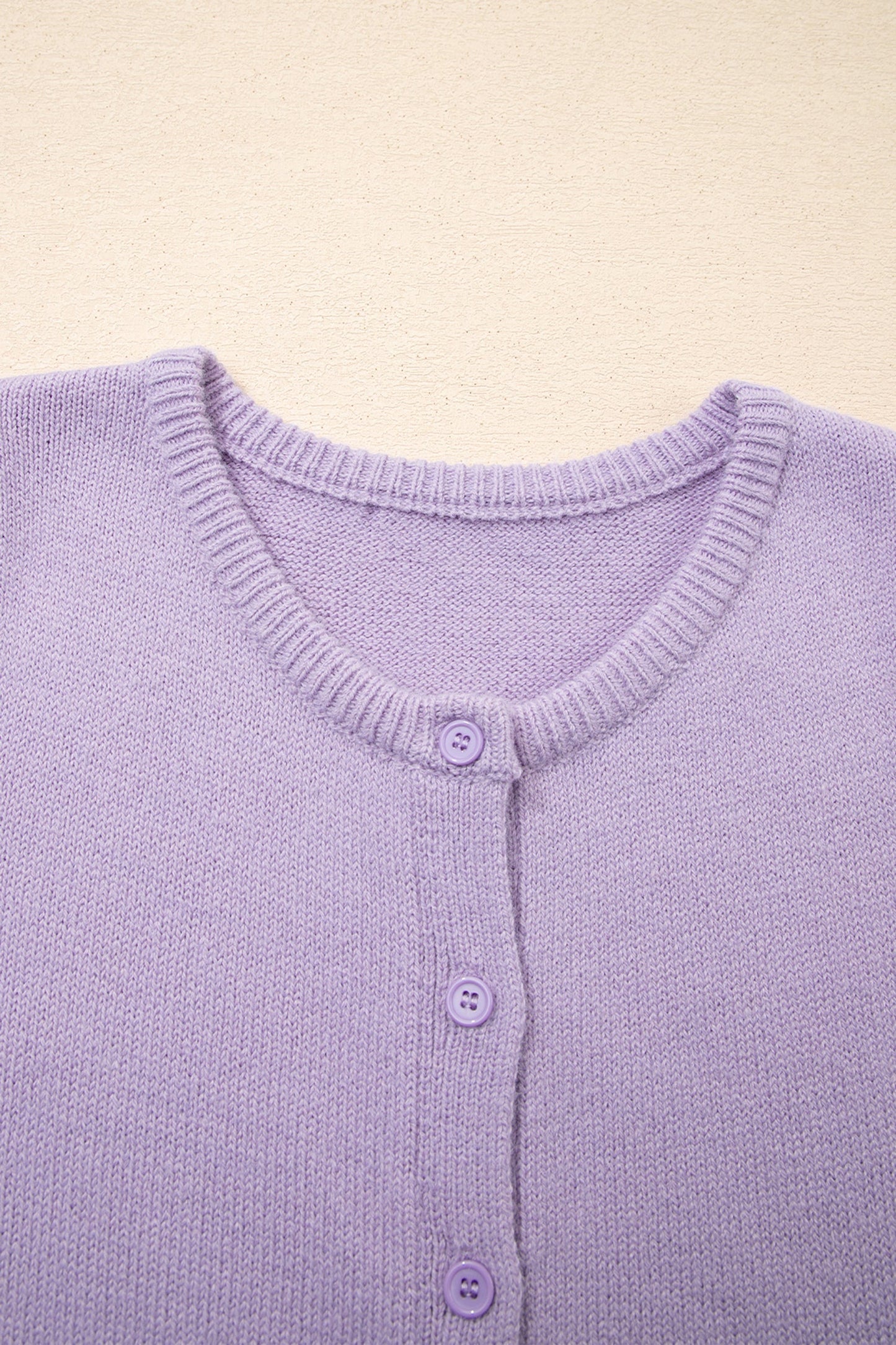 Solid Short Sleeve Cardigan Sweater Tee