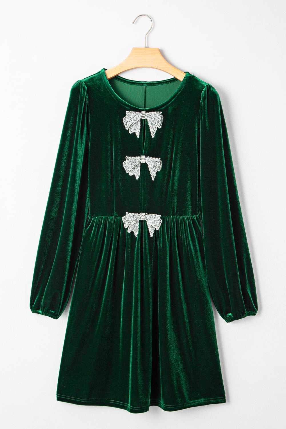Bow Tie Velvet High Waist Mini Dress