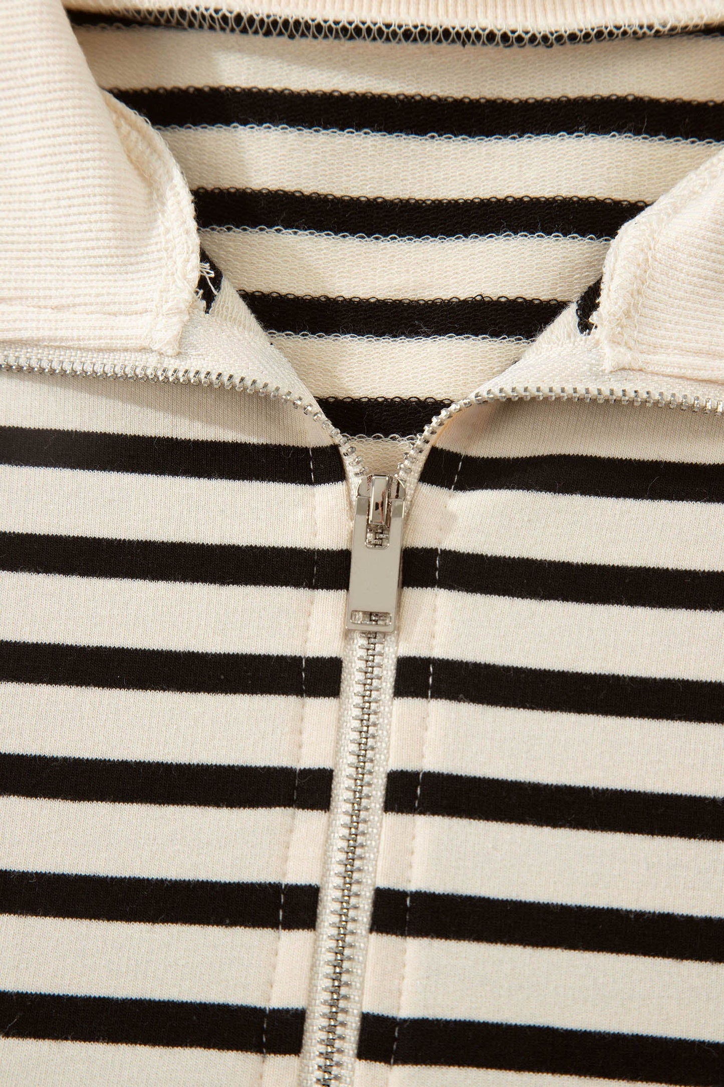 Stripe Colorblock Zip Polo & Drawstring Shorts Set