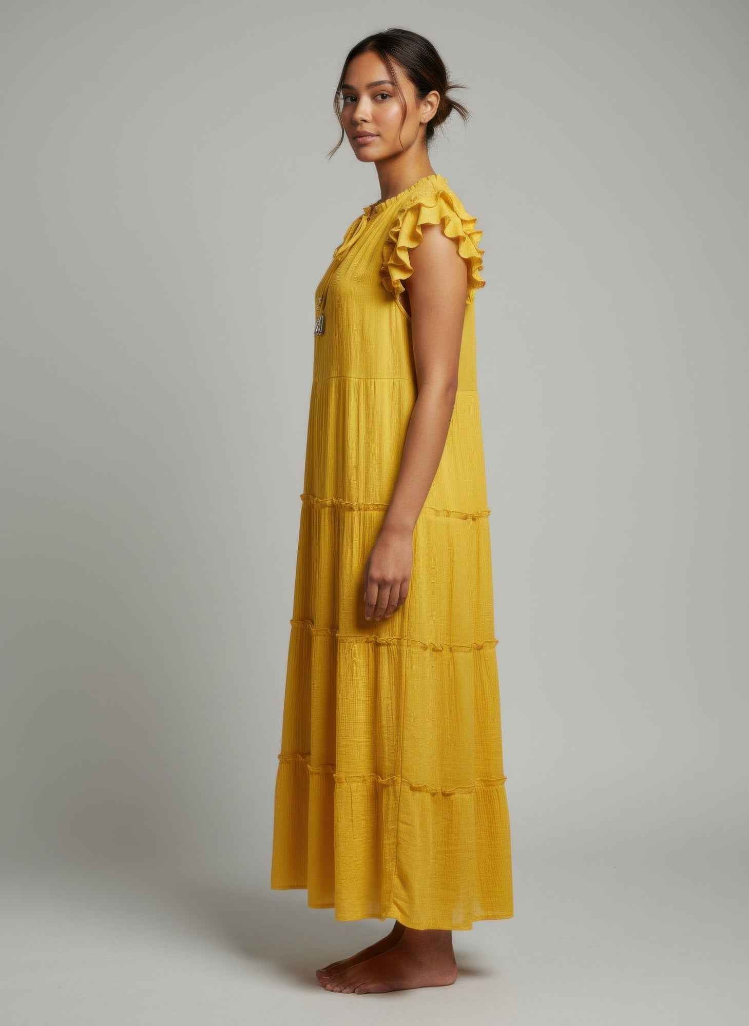 Mlle Gabrielle Solid Cap Sleeve Dress
