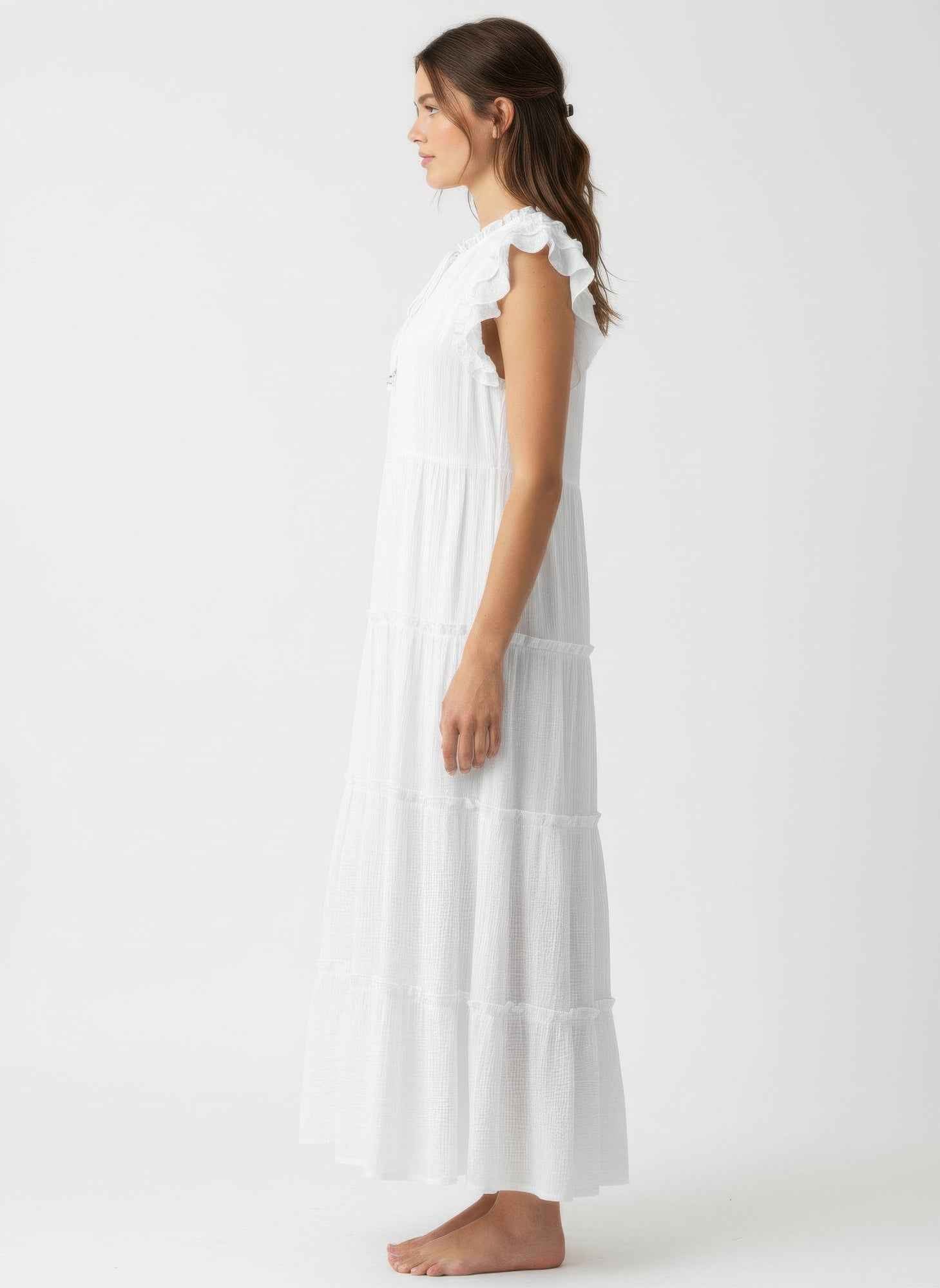 Mlle Gabrielle Solid Cap Sleeve Dress