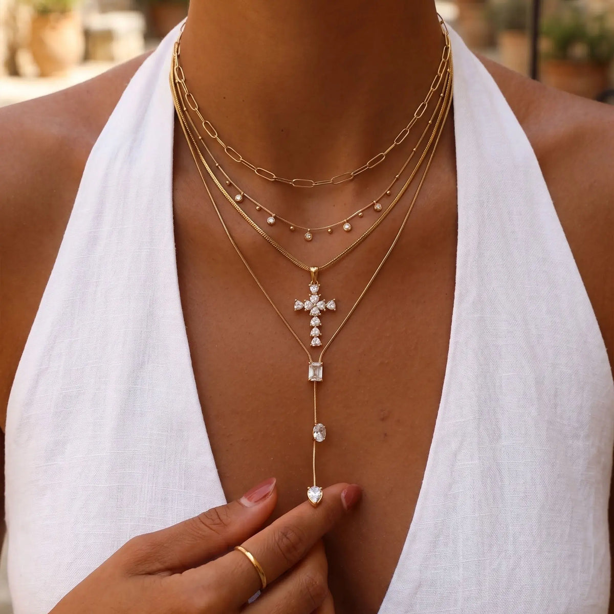 Holy Cross Necklace Stack