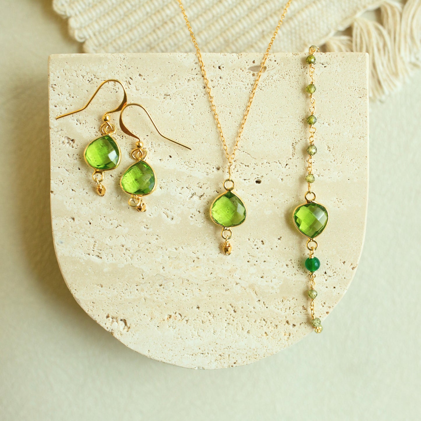 Cute Peridot Ballet Drop Earrings