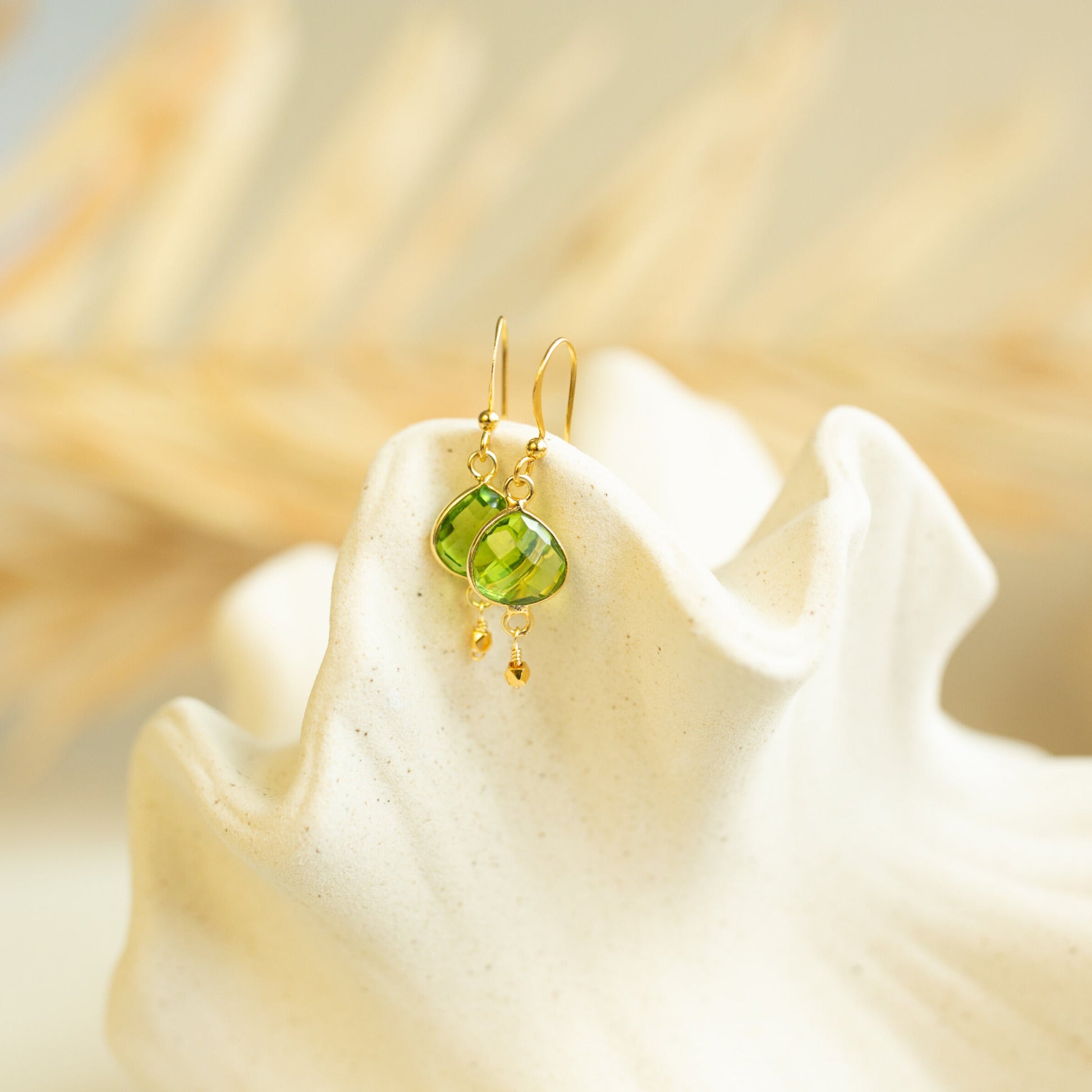 Cute Peridot Ballet Drop Earrings
