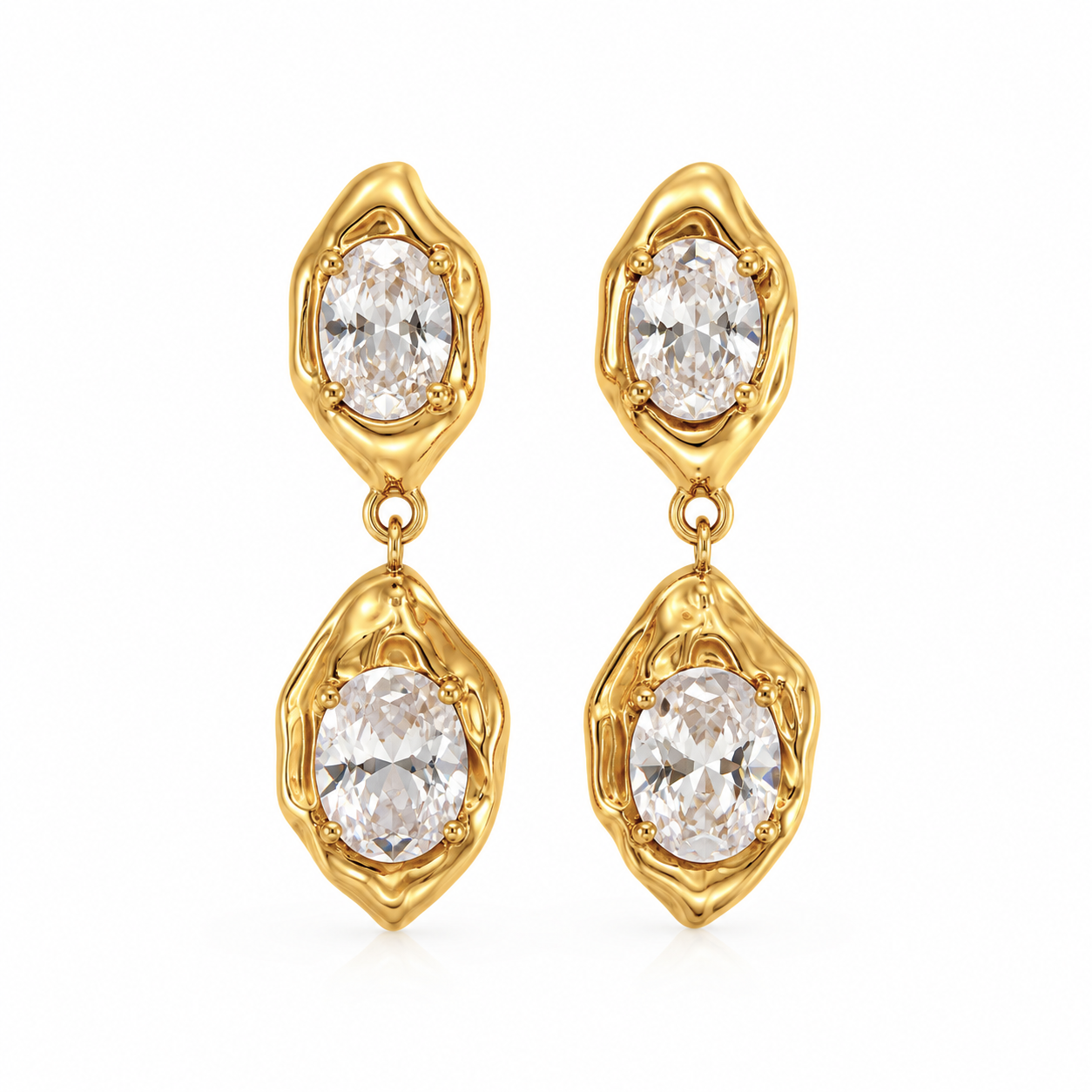 Coralie Bezel Drop Earring