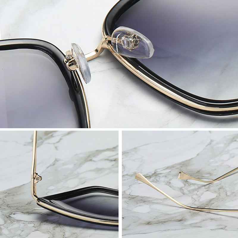 Big Cat Eye Sunglasses Women Black Mirror Sun Glasses
