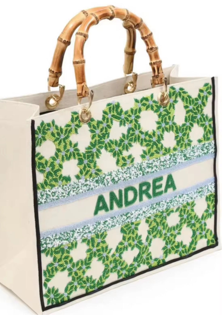 Summer in Cape Cod Custom Beaded Tote