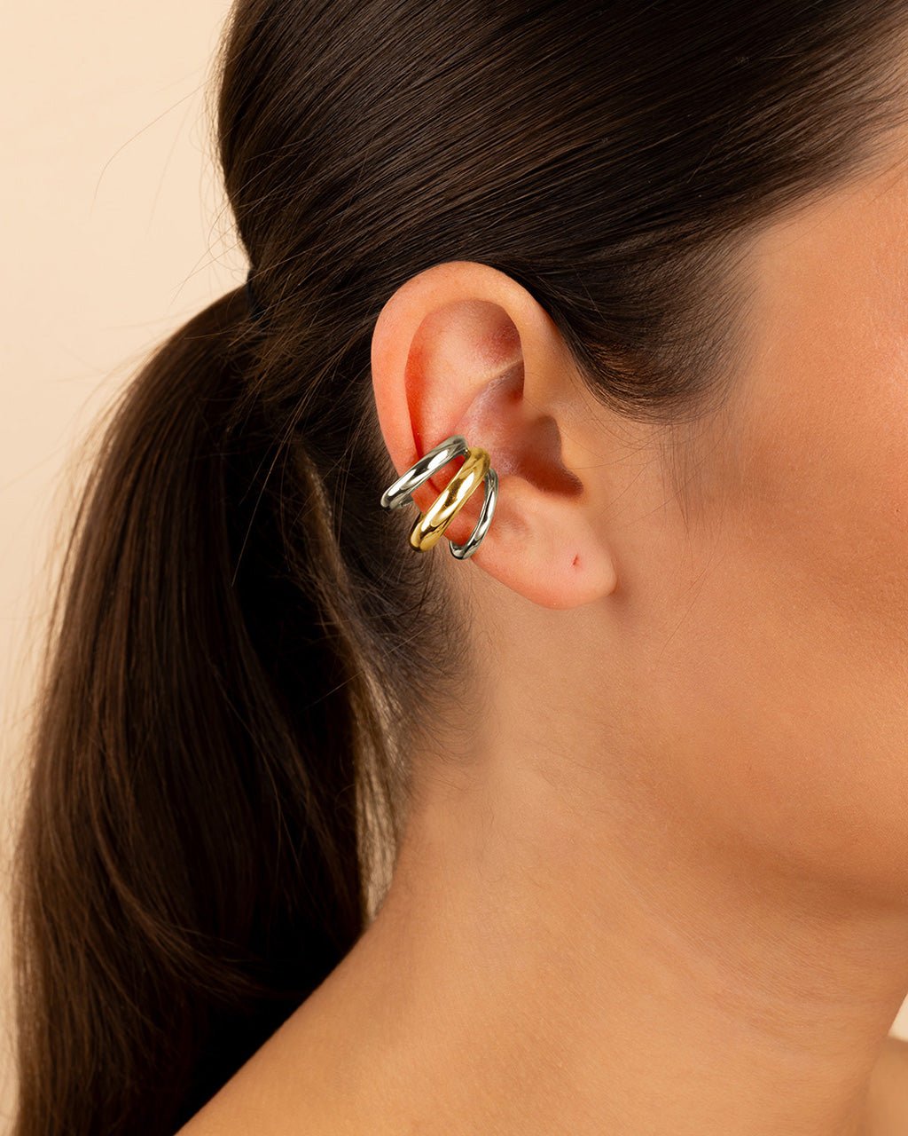Johanna Two-Tone Interlocking Ear Cuff Set