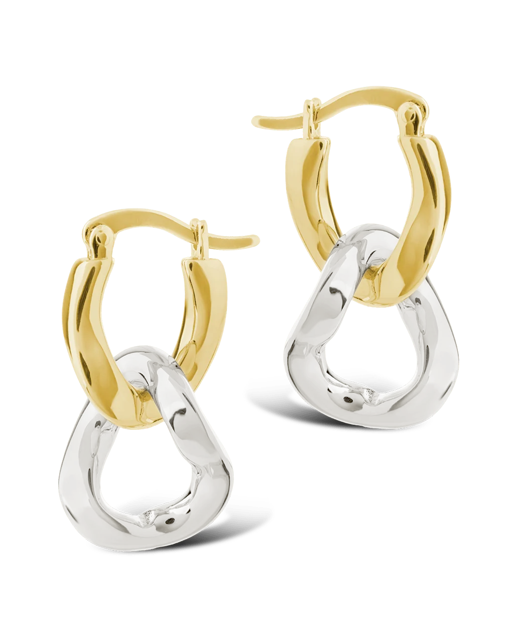 Trudy Dualtone Chainlink Drop Hoops