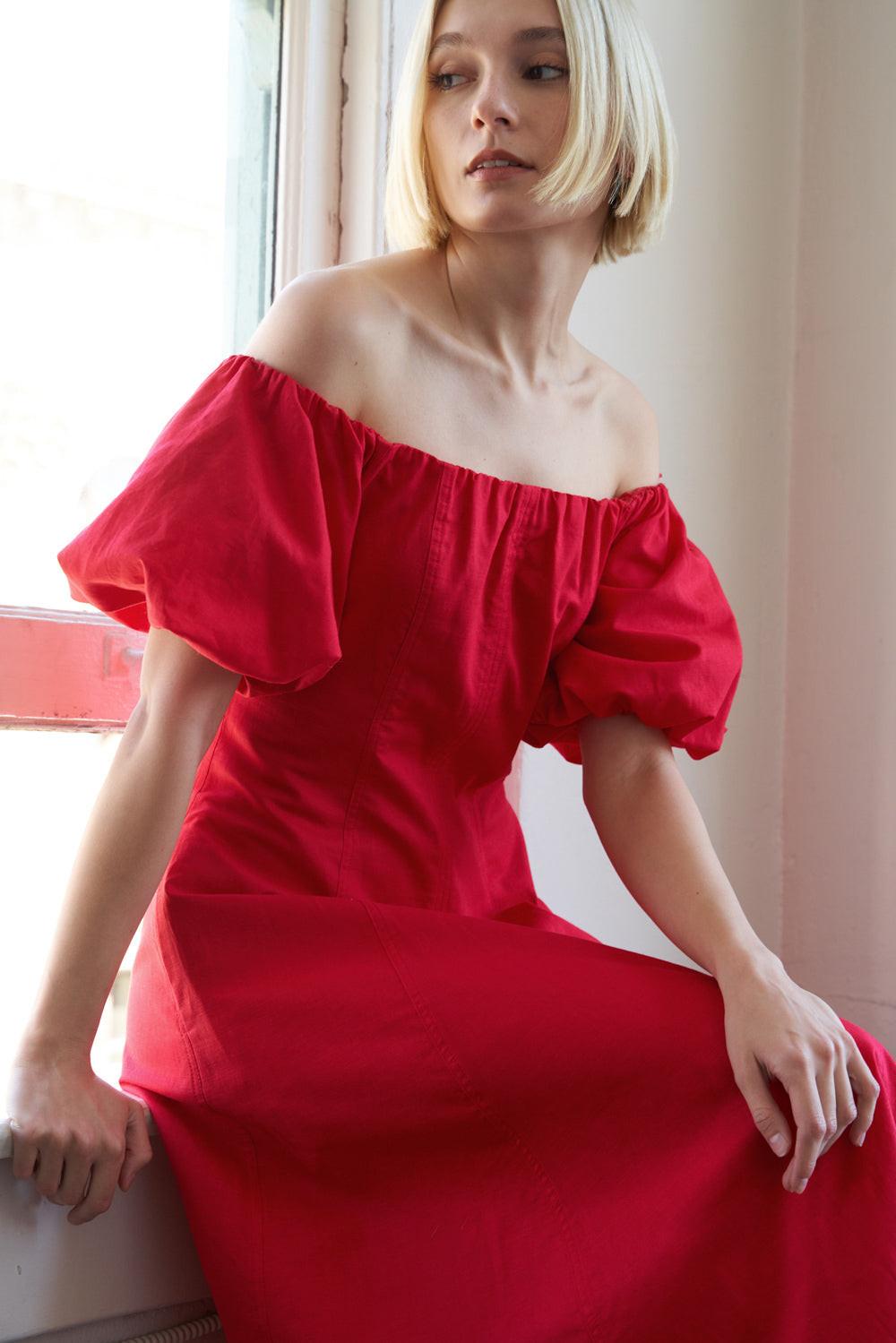 Protecting My Peace Red Woven Midi Dress
