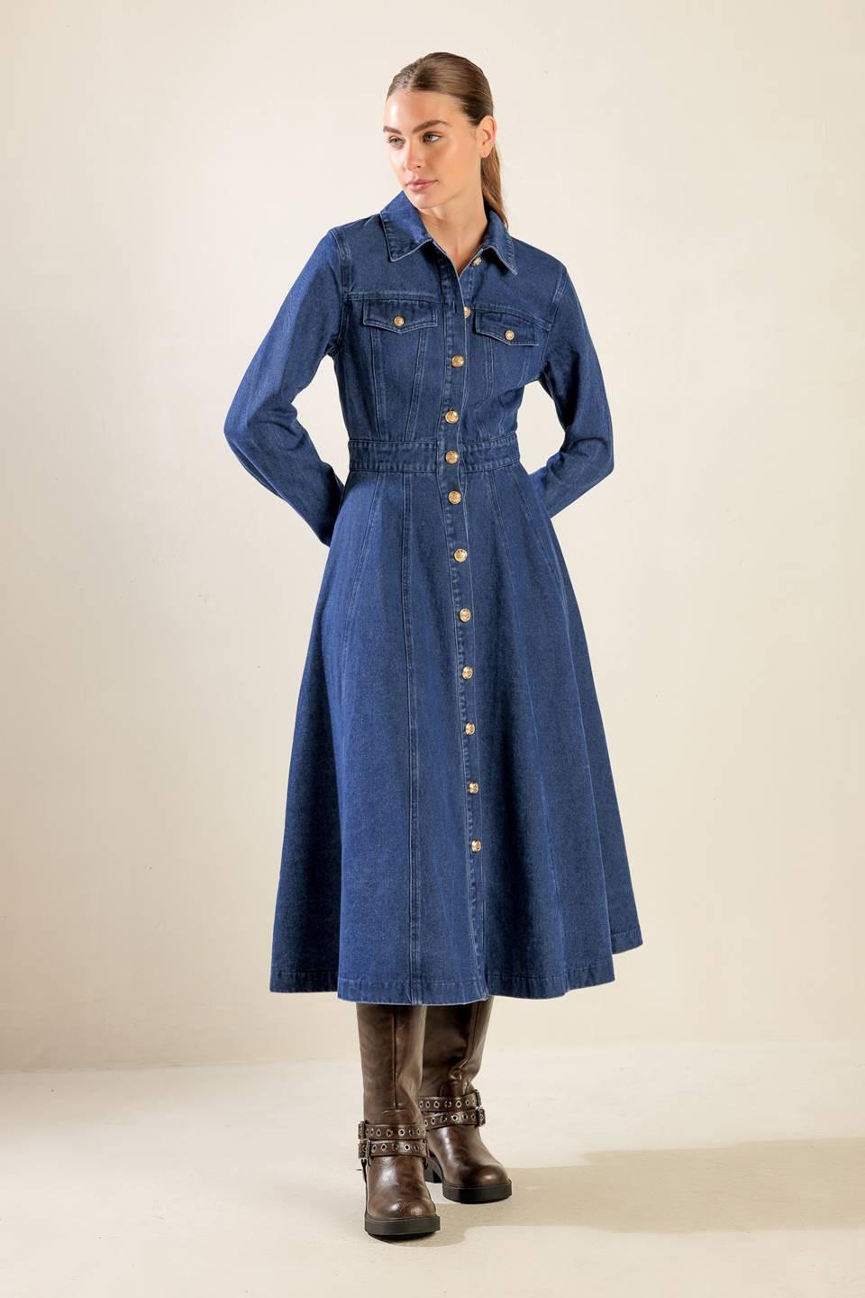 Drifting Thoughts Denim Midi Dress