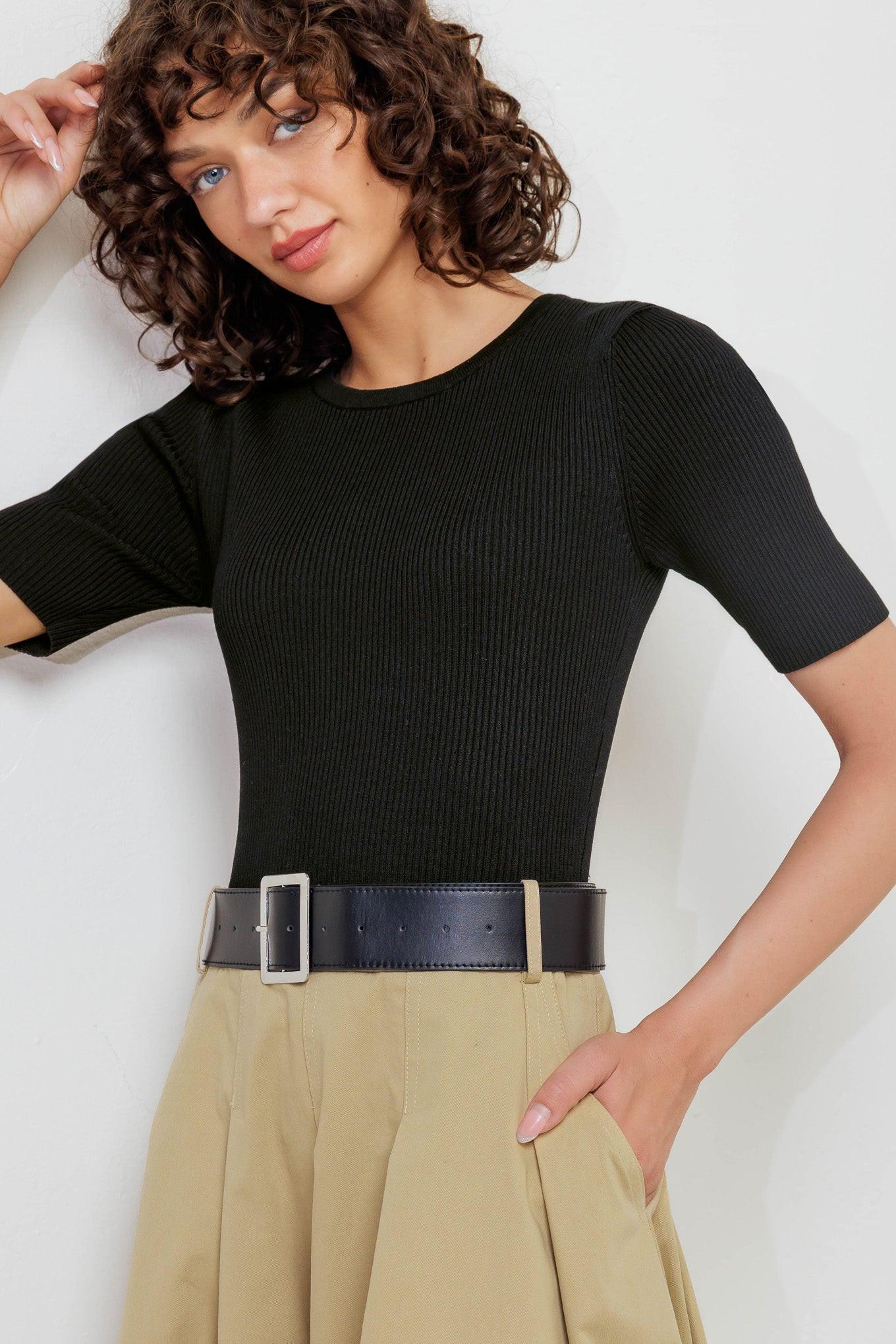 Sculpted Grace Sweater Top and Skirt Set