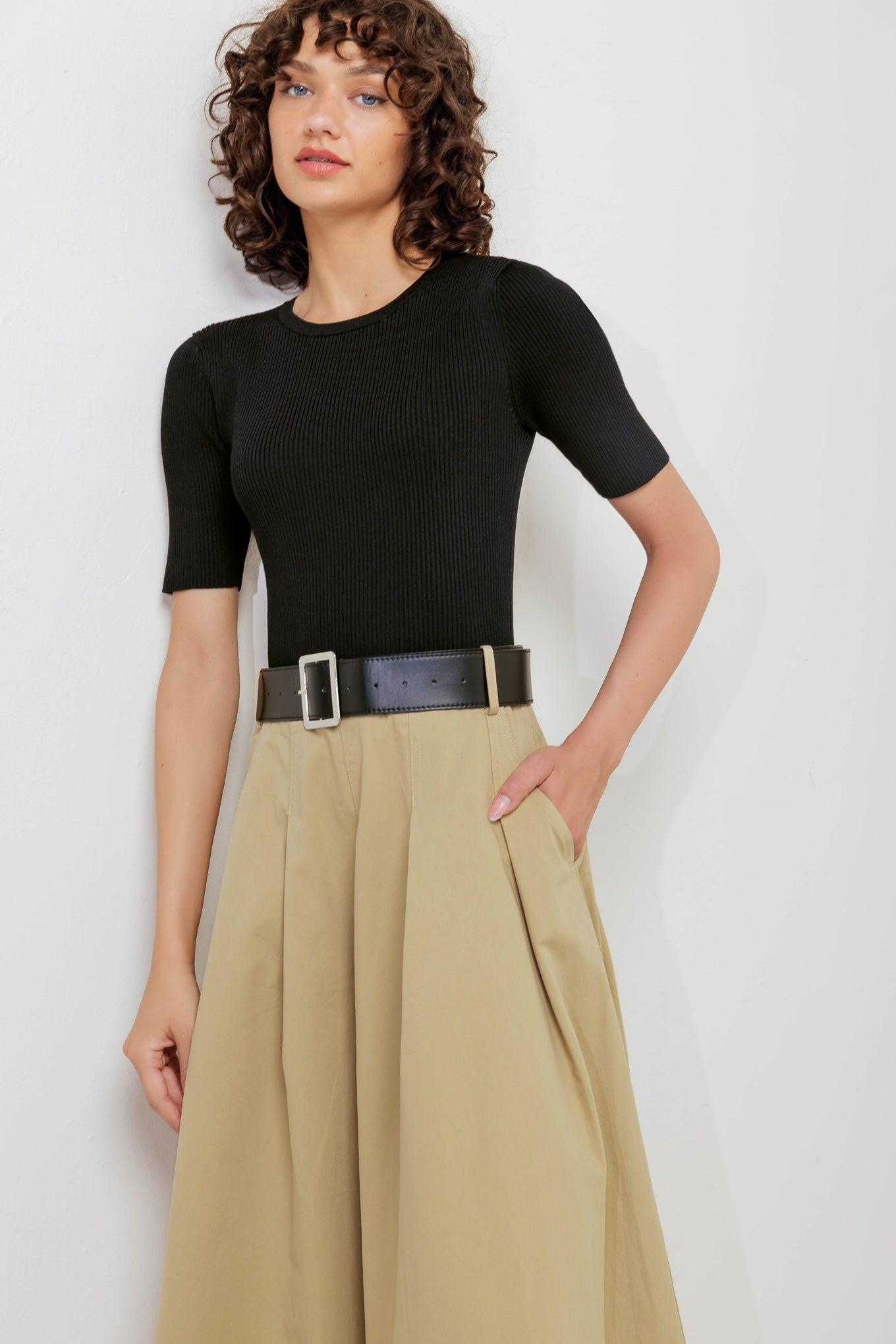 Sculpted Grace Sweater Top and Skirt Set