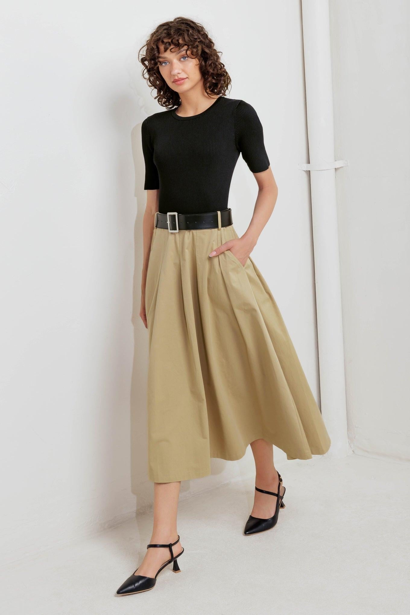 Sculpted Grace Sweater Top and Skirt Set