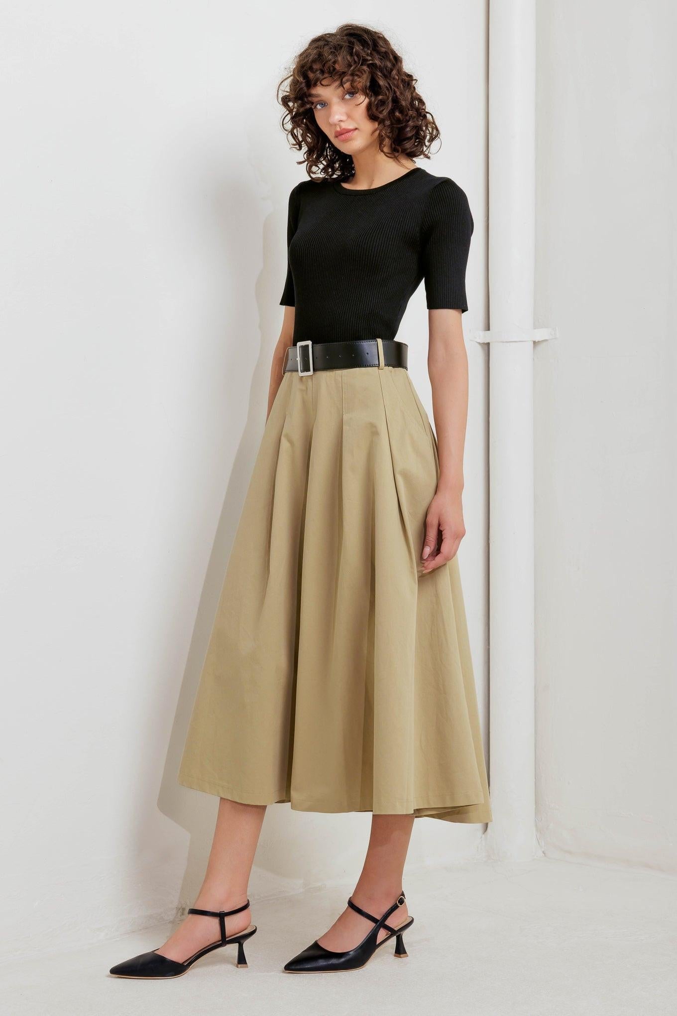 Sculpted Grace Sweater Top and Skirt Set