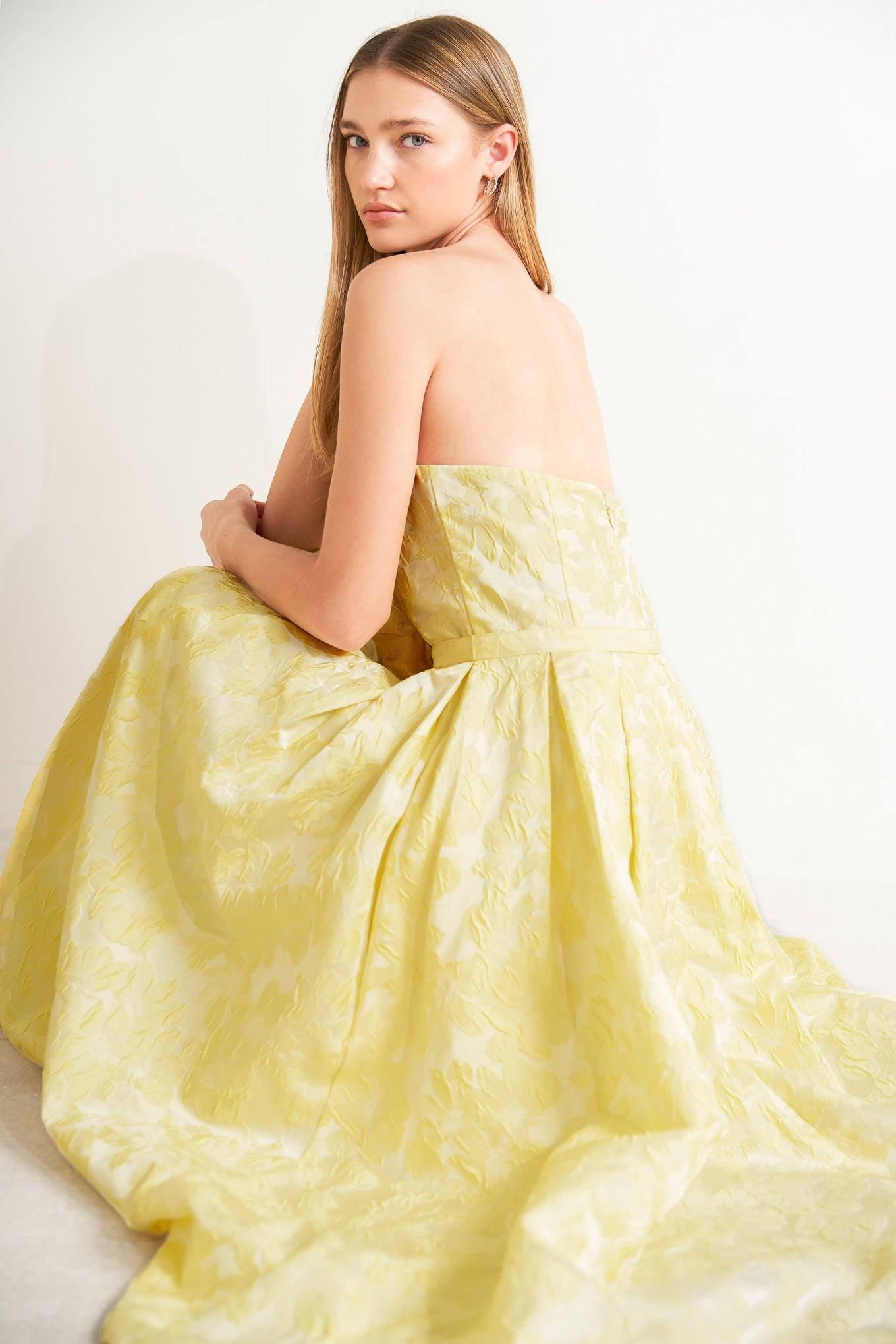 BUTTERCUP BLOOM WOVEN MIDI DRESS