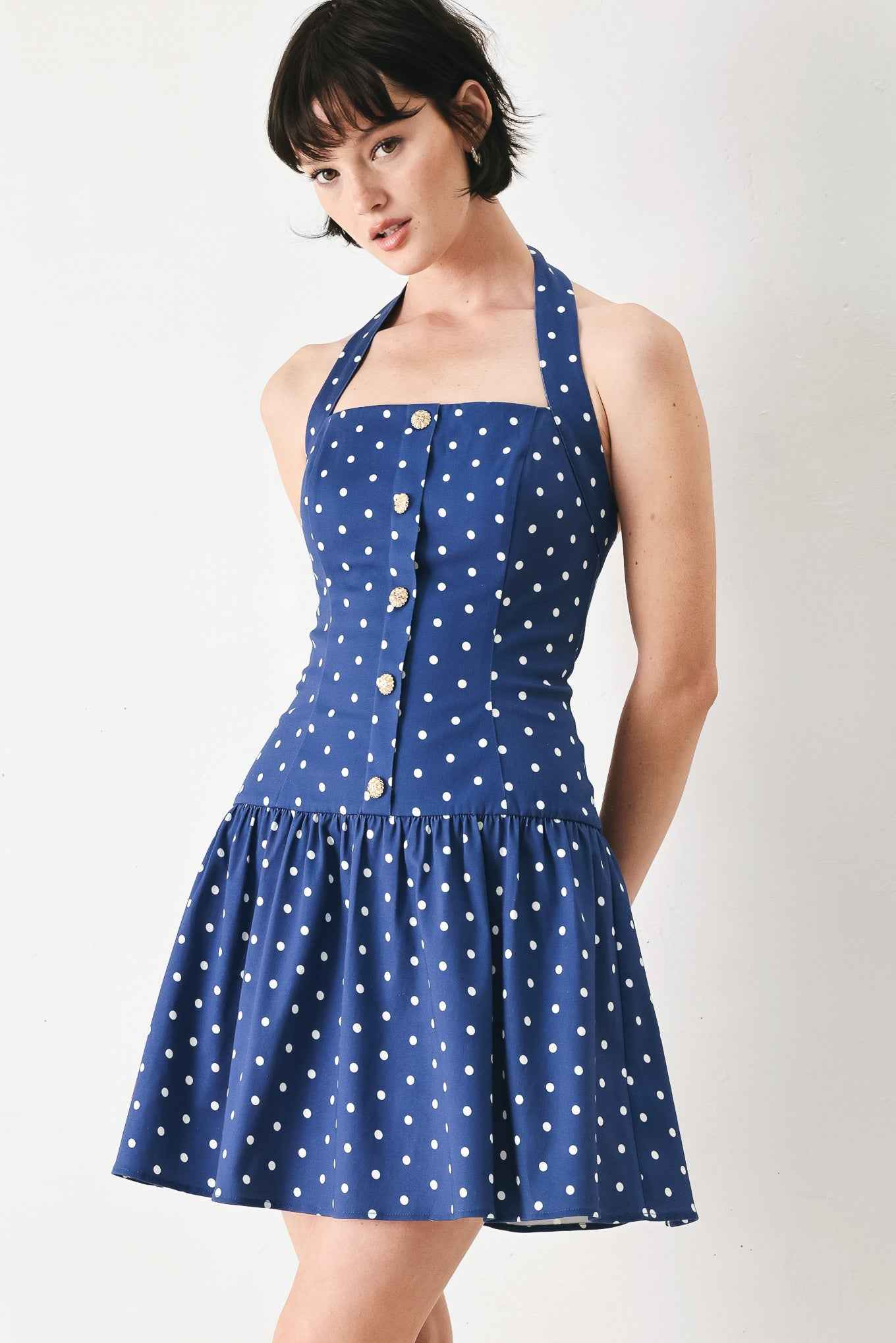 DOTS & DREAMS WOVEN MINI DRESS