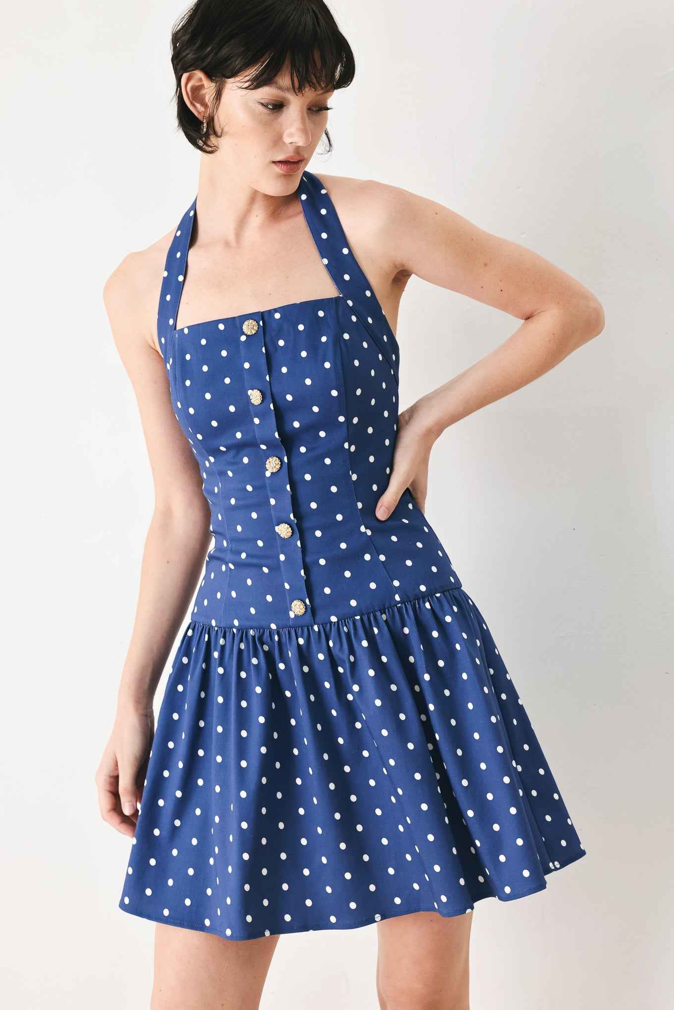 DOTS & DREAMS WOVEN MINI DRESS