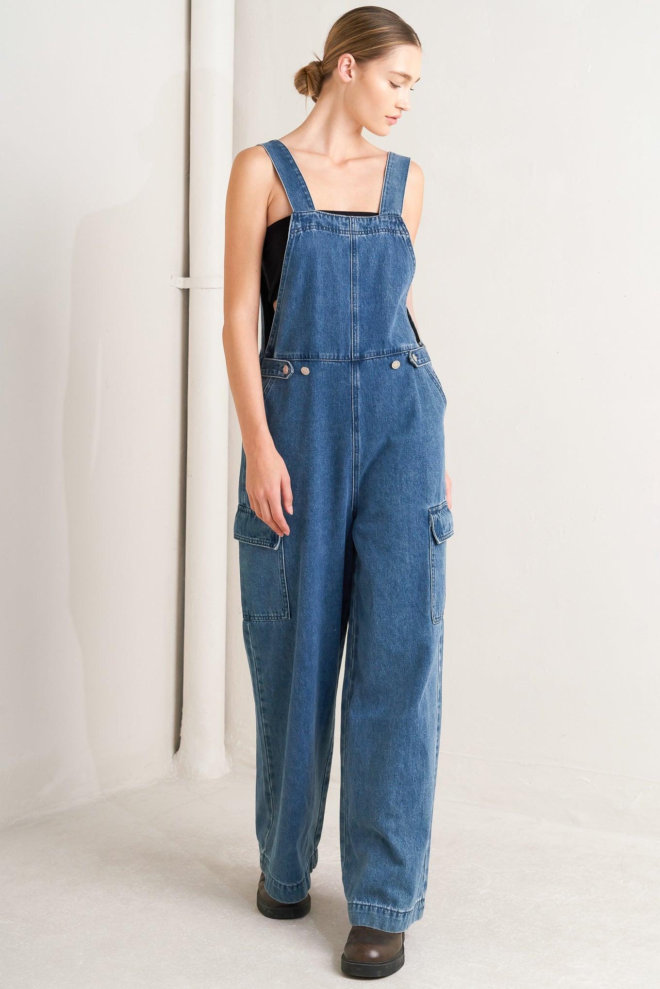 Let Me Talk Denim Cargo Pants