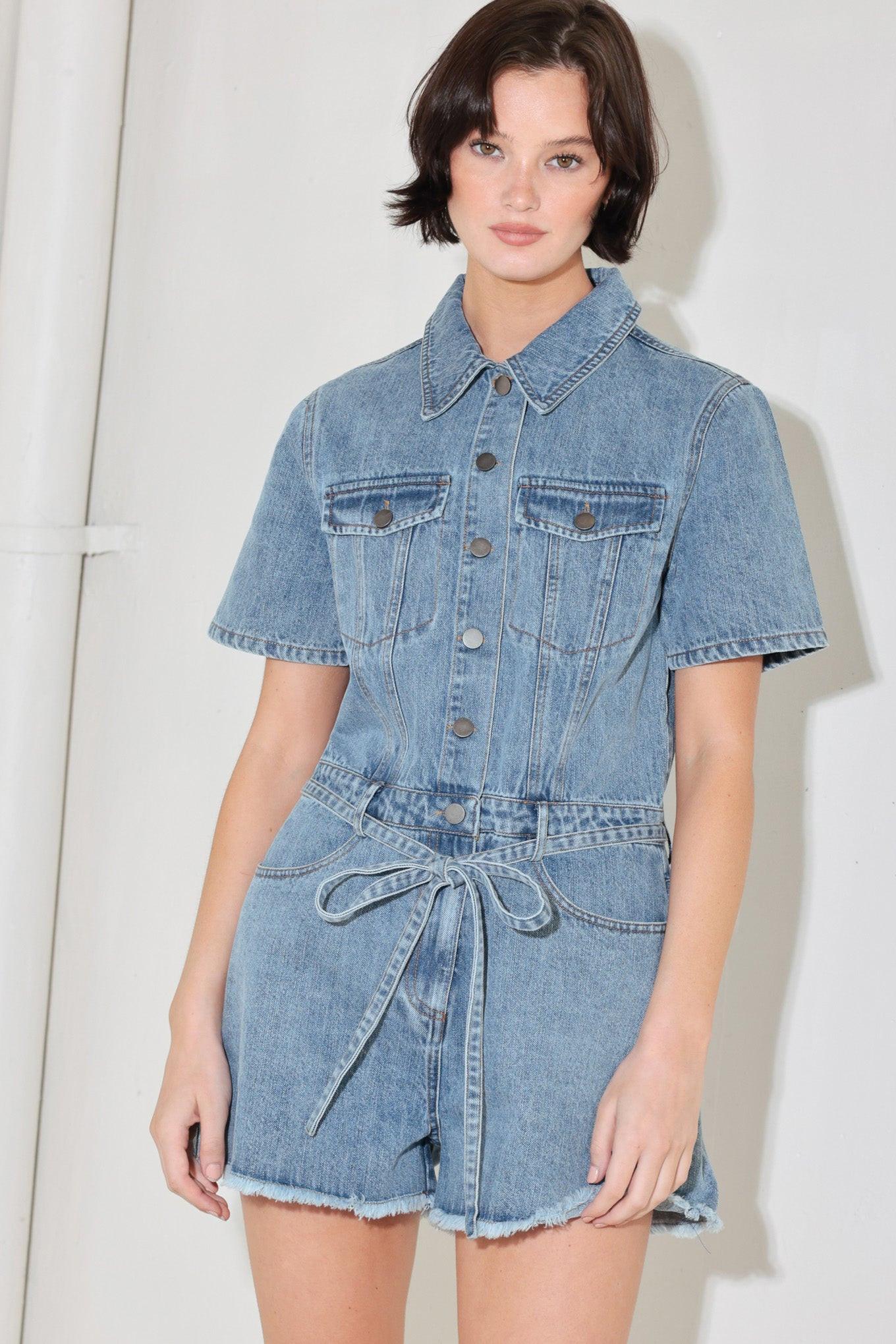 LAIDBACK LUXE DENIM ROMPER