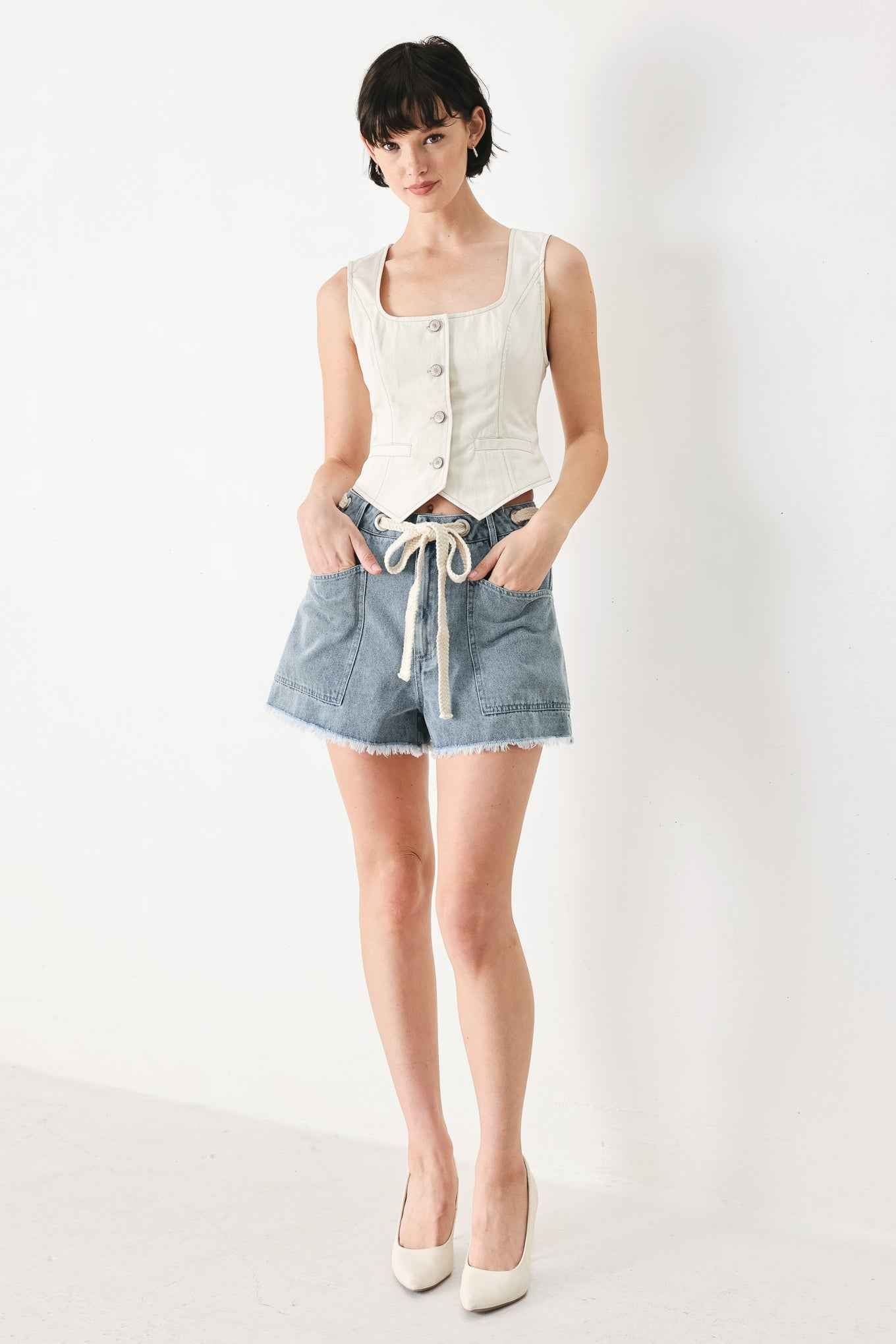 BEACH DAY DENIM SHORTS