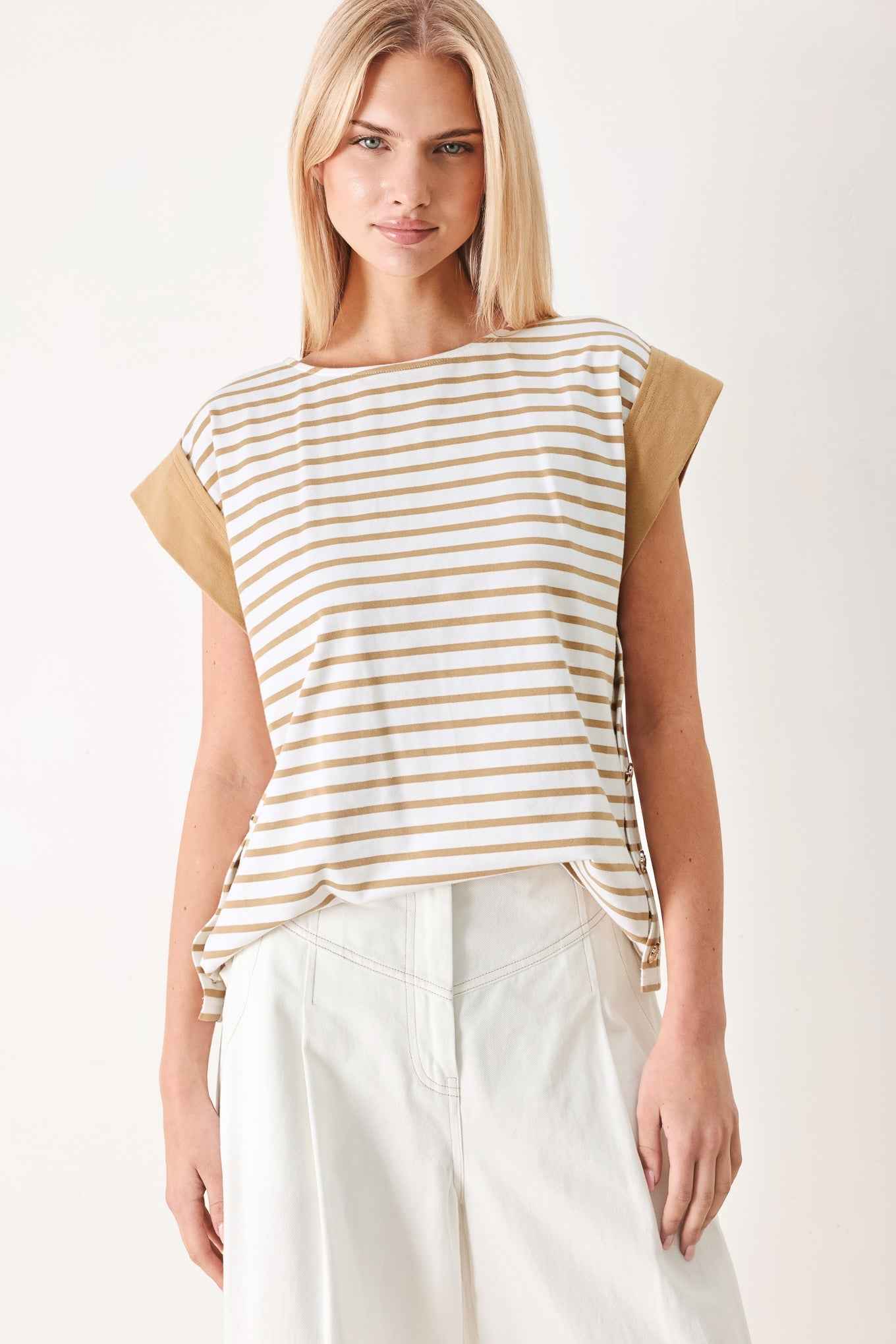 SUNSET MOOD STRIP KNIT TOP