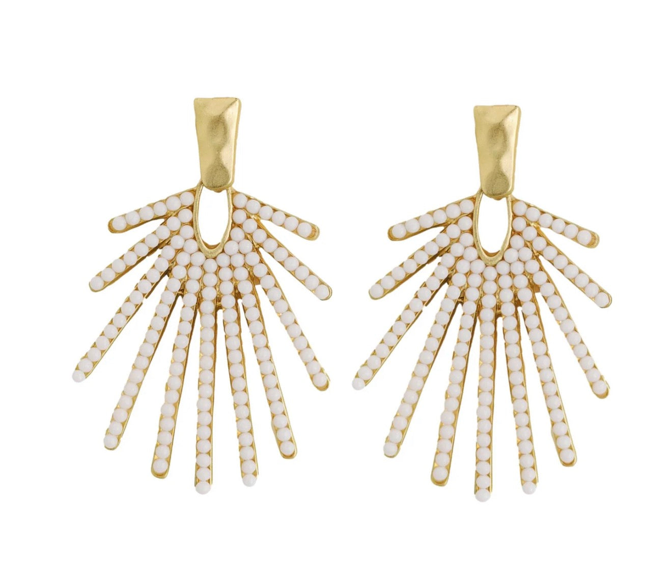 Pearl Sunburst Statement Earrings