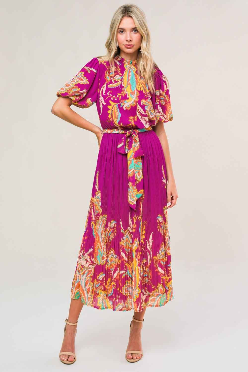 ENCHANTED TO MEET WOVEN MIDI DRESS