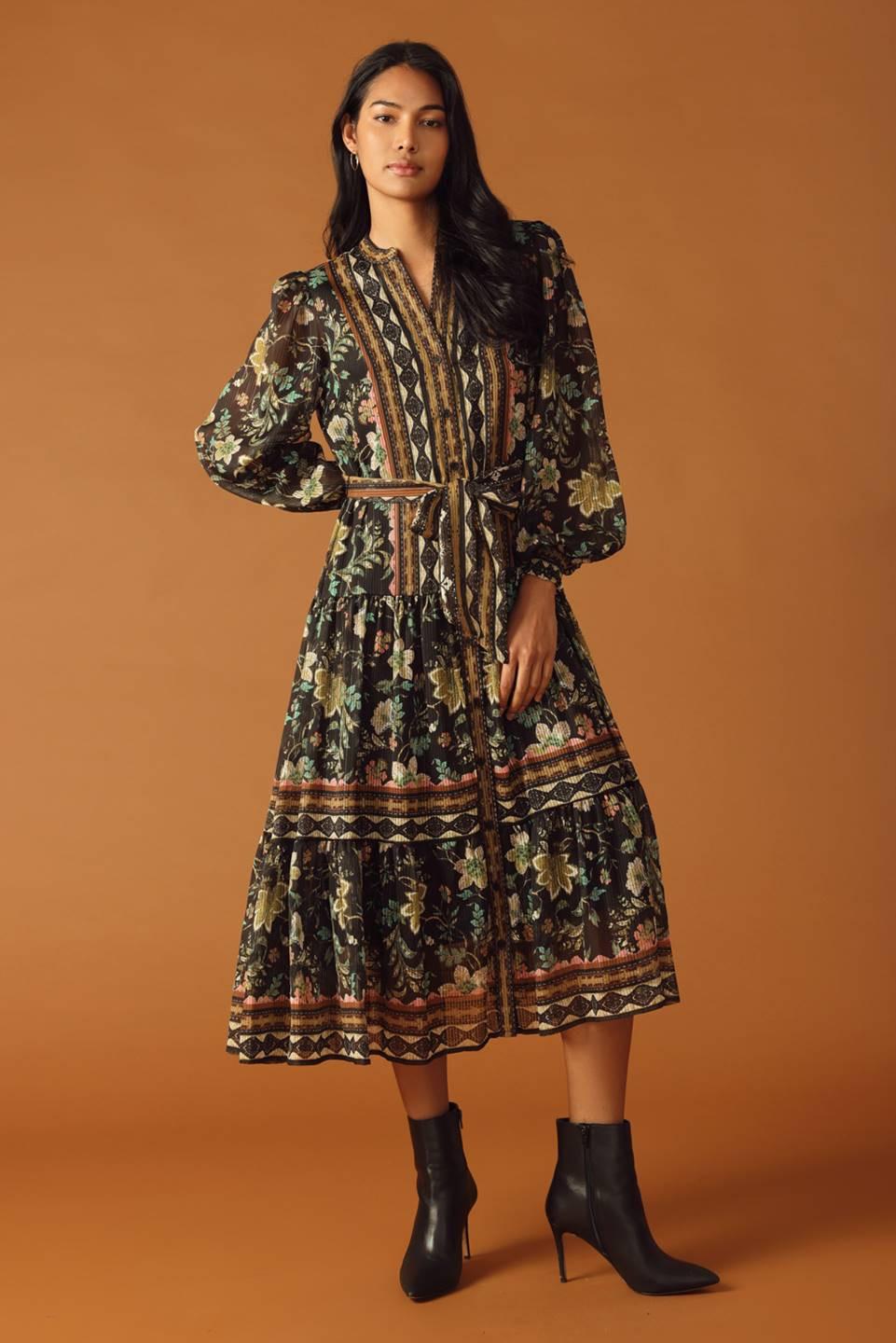 Along the Way Woven Midi Dress