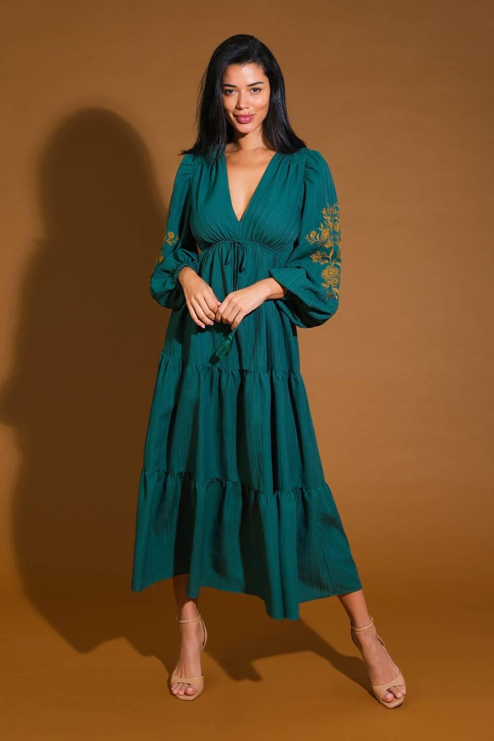 Young Love Woven Midi Dress