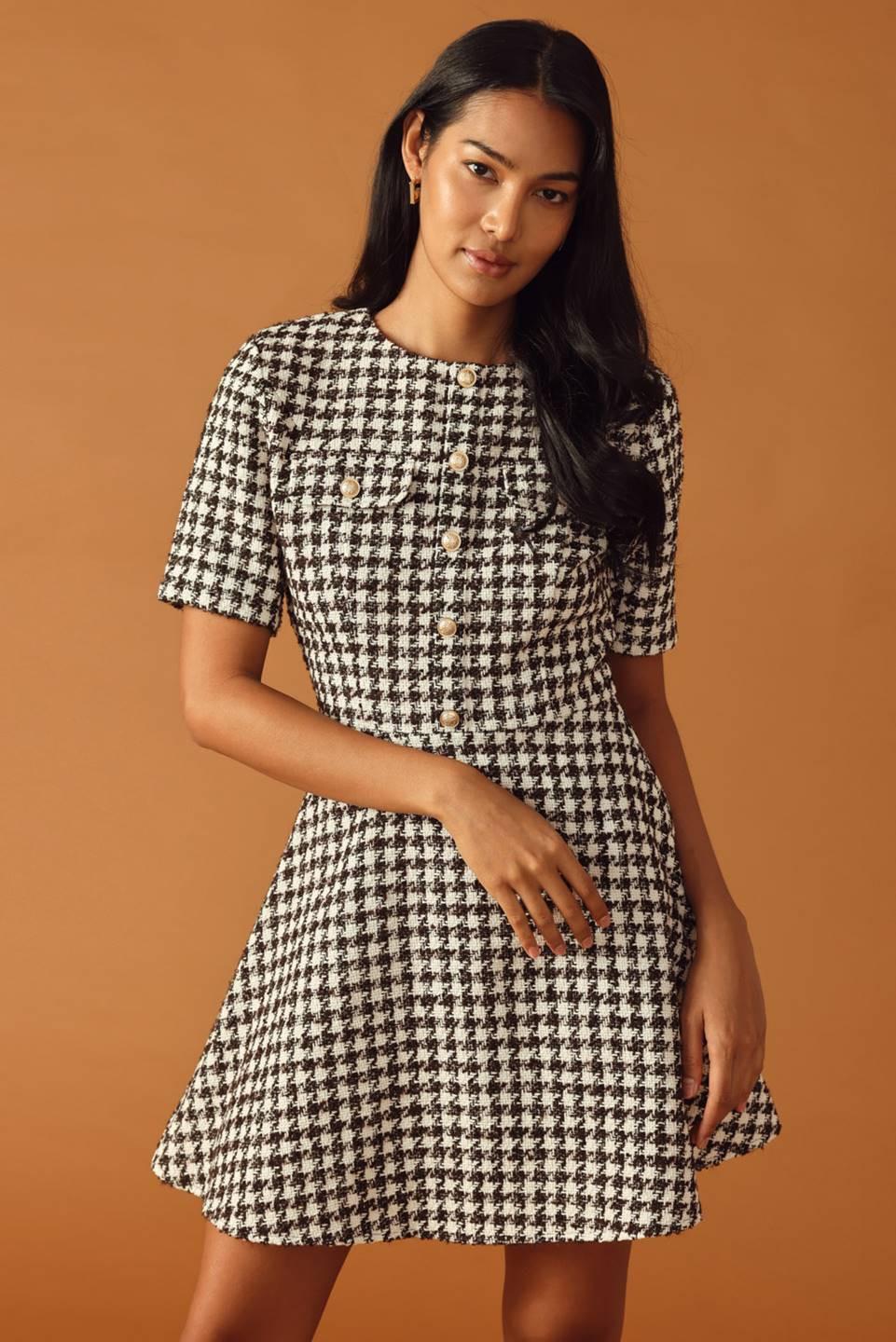 Falling Into Place Tweed Mini Dress