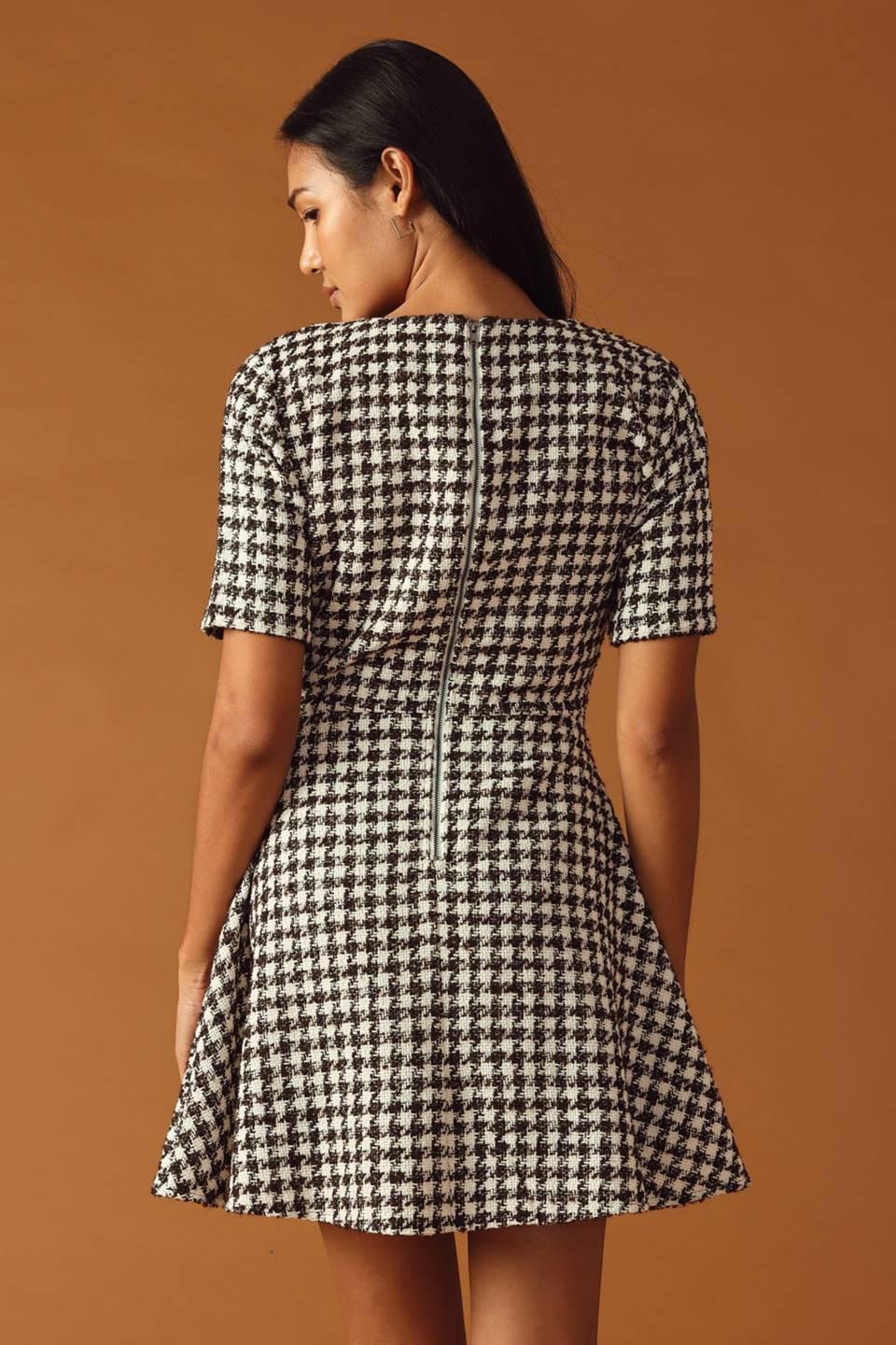Falling Into Place Tweed Mini Dress