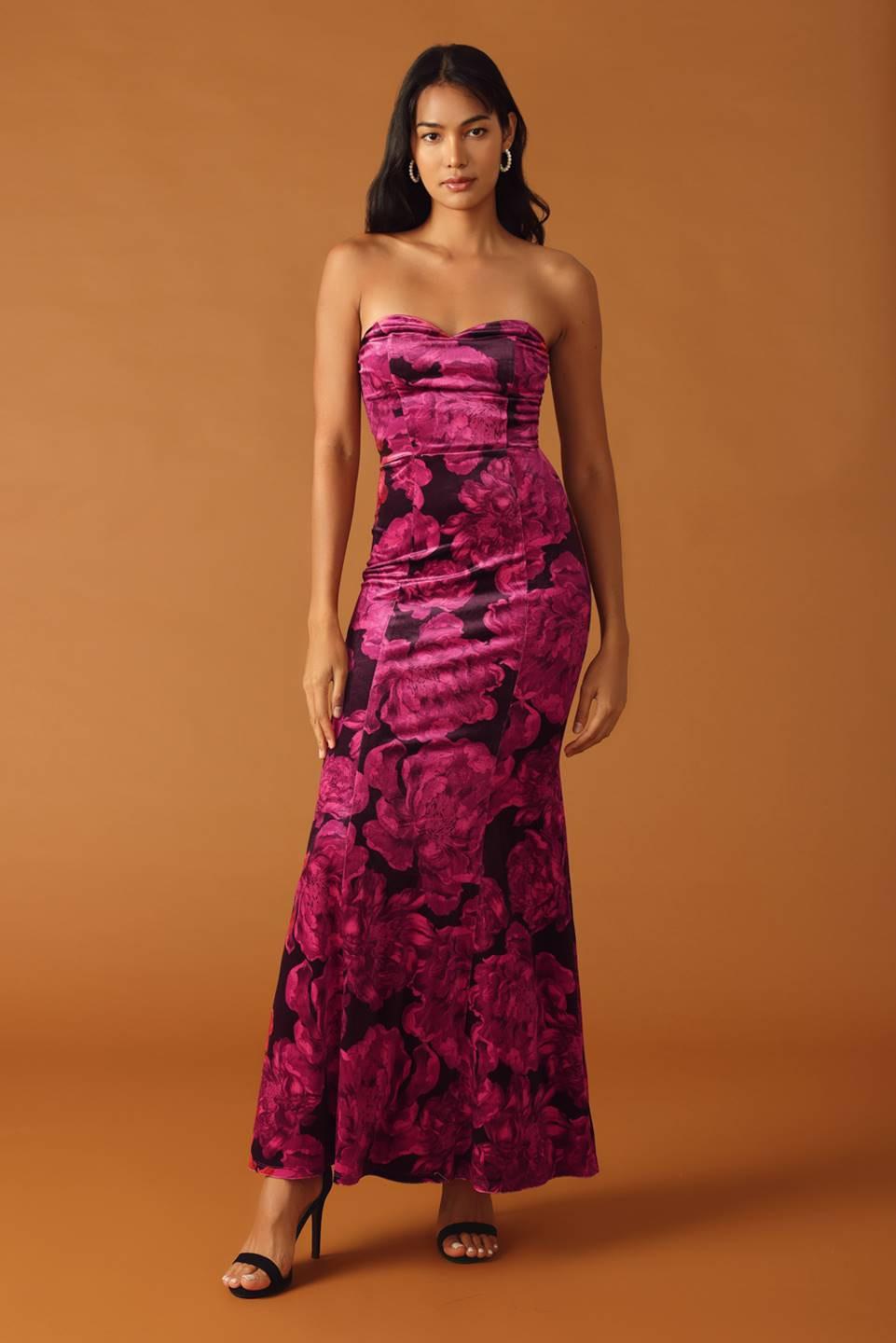 Falling Into Place Velvet Maxi Dress