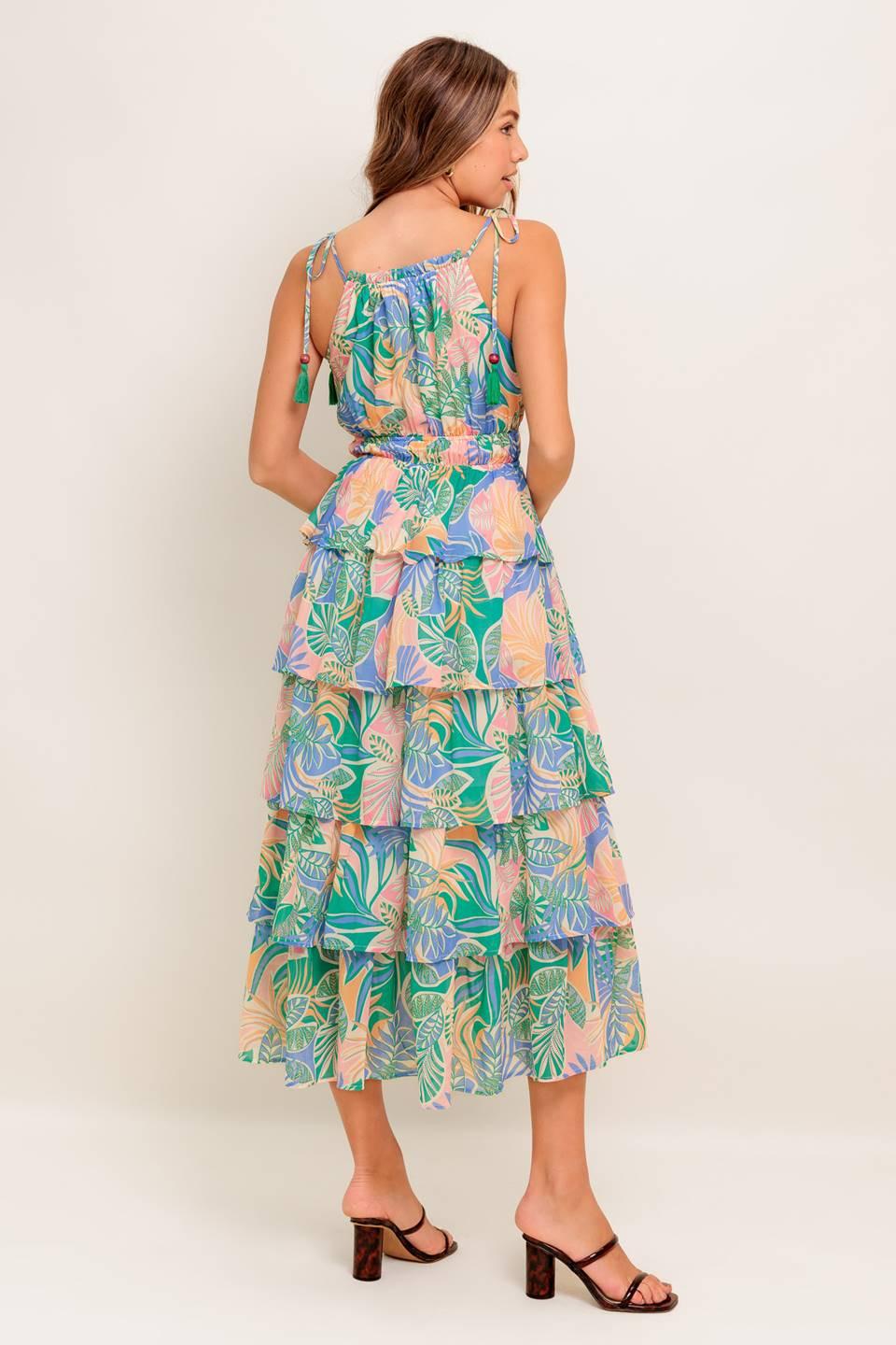 CABANA DREAMS WOVEN MIDI DRESS