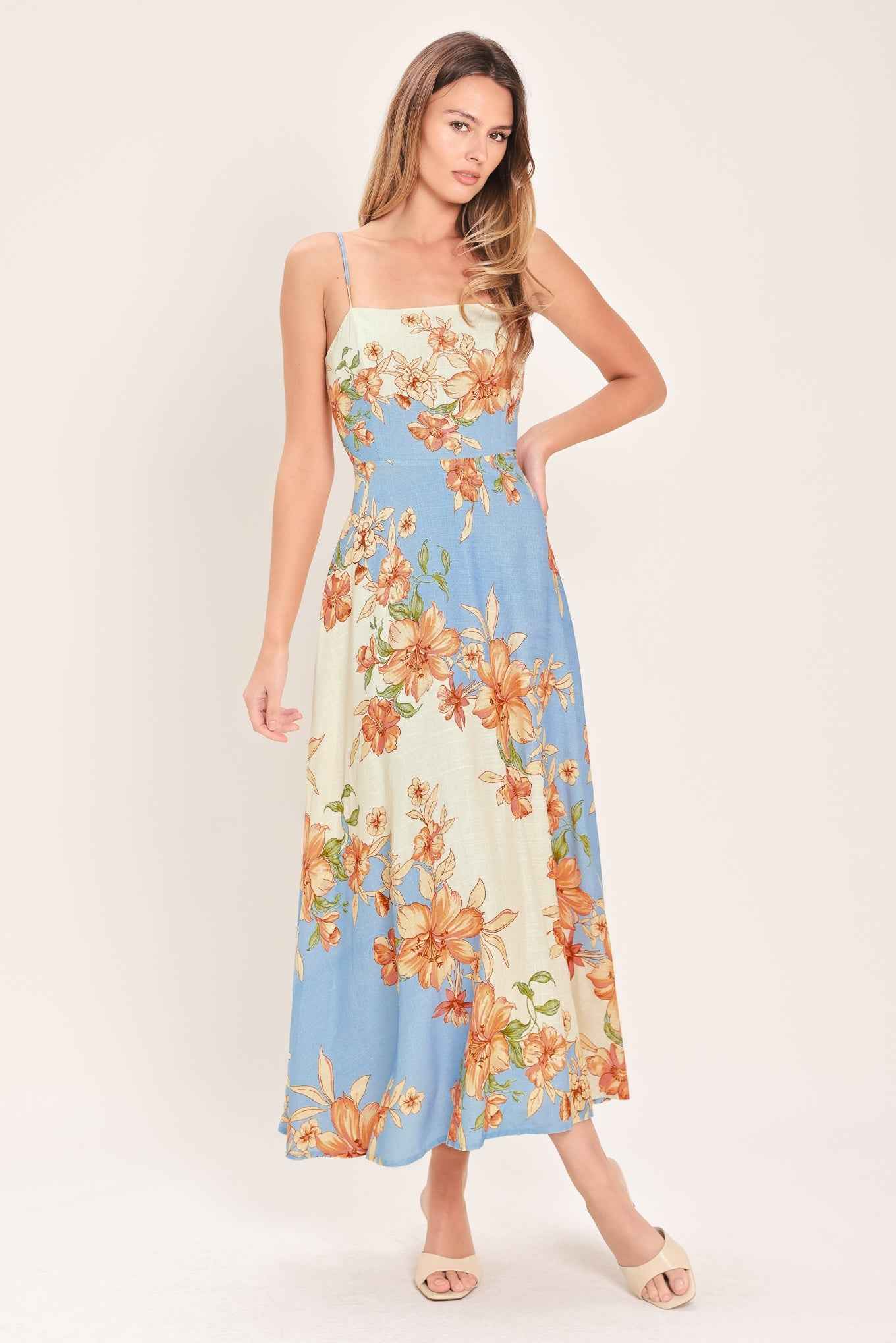 SUMMER SERENADE WOVEN MIDI DRESS