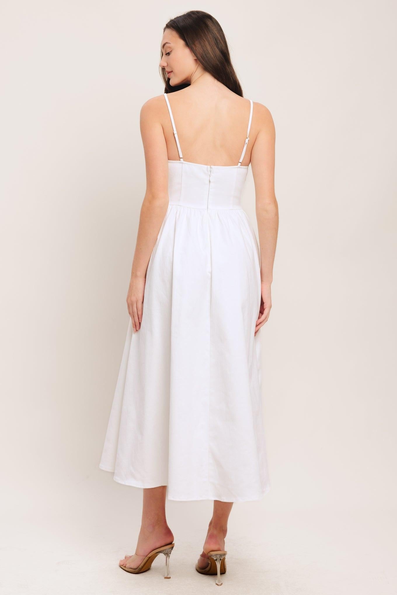 CLOUD PETAL WOVEN MIDI DRESS