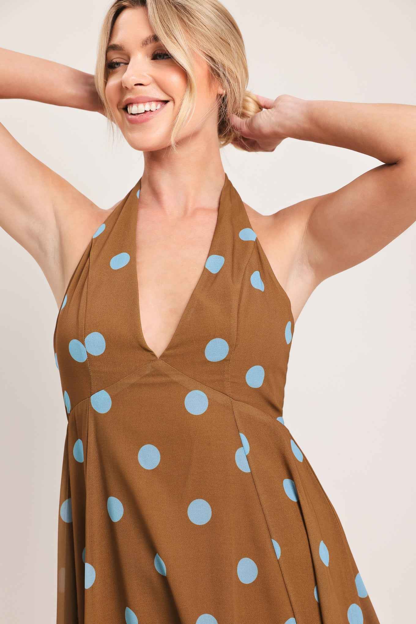 DOTTY LOVE WOVEN MIDI DRESS