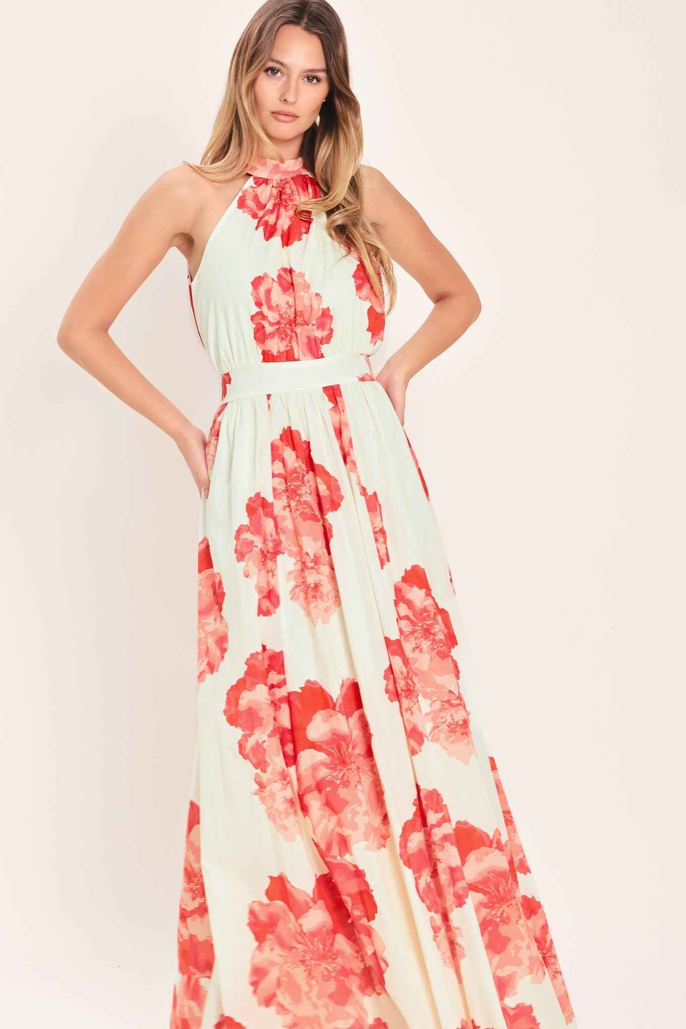 BLOOMING LOVE WOVEN MAXI DRESS