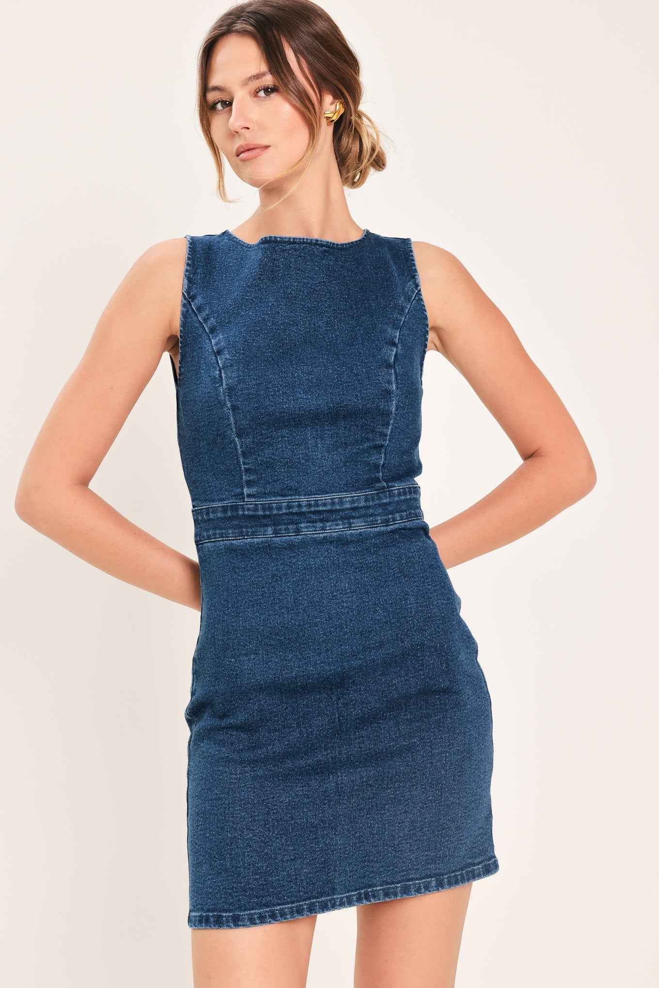 CLASSIC DENIM MINI DRESS