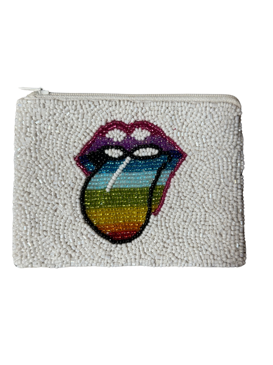 Rainbow Rebel Beaded Pouch