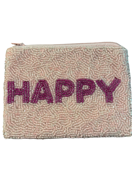 Happy Beaded Coin Purse