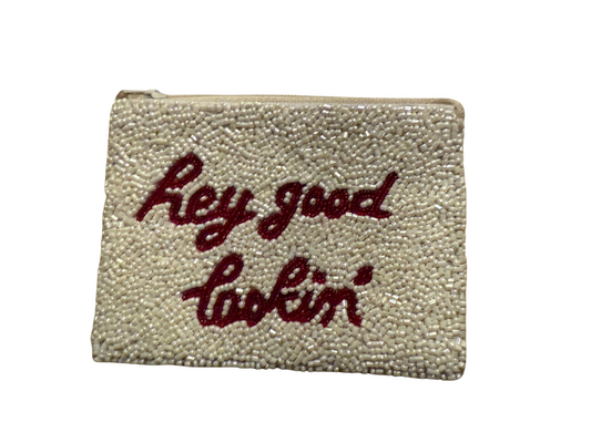 Hey Good Lookin’ Beaded Coin Purse