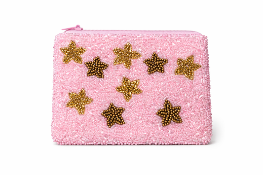 Starry Night Beaded Coin Pouch