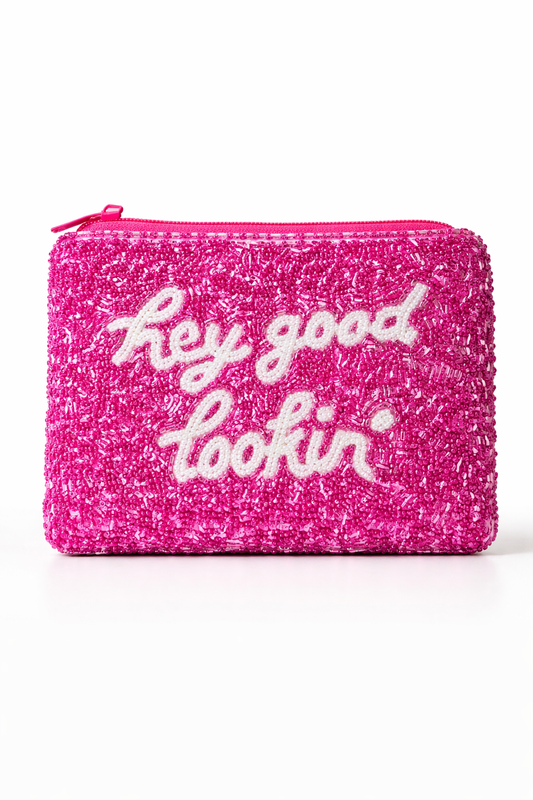 Hey Good Lookin’ Beaded Coin Pouch